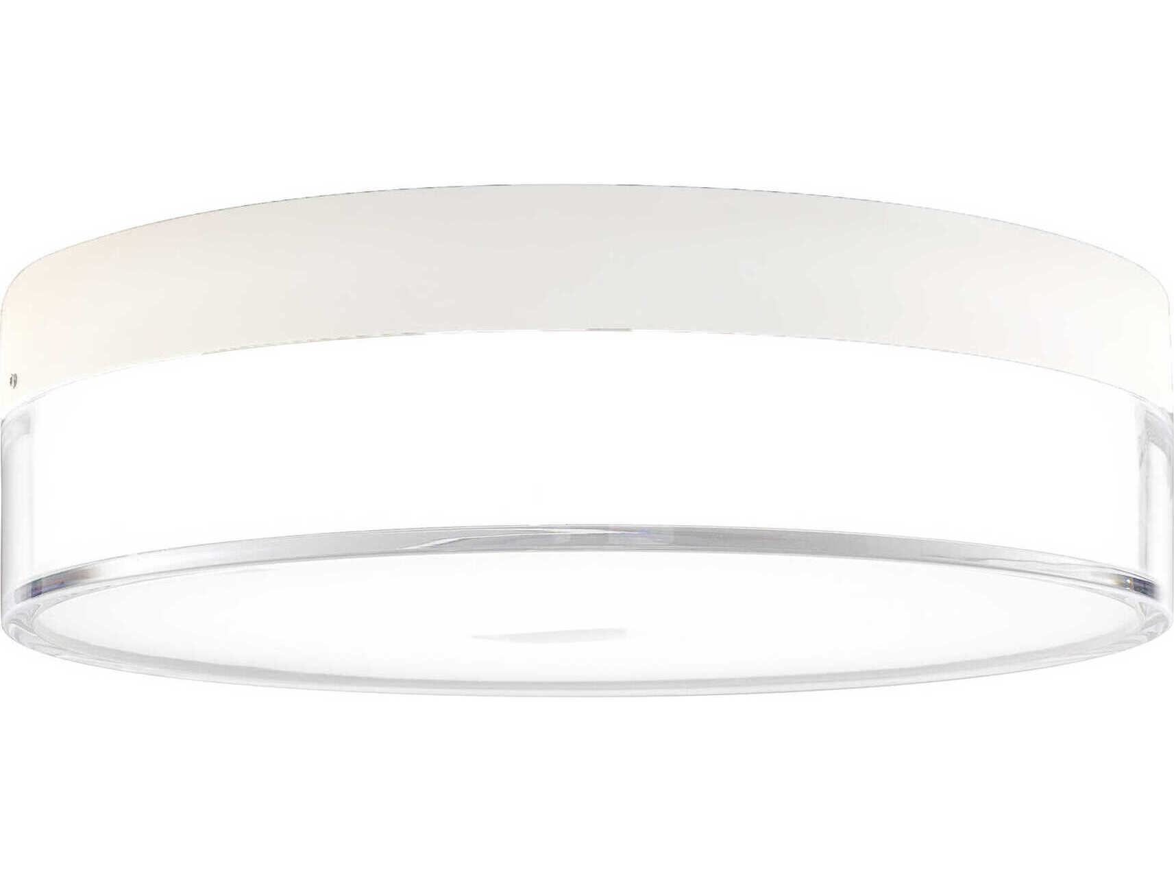 WAC Lighting Twist-N-Lite 1-Light White Round Flush Mount