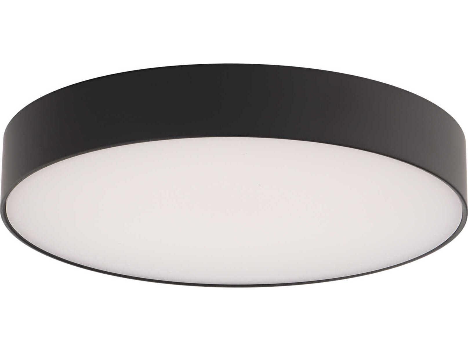 WAC Lighting Edgeless 1-Light Black Round Flush Mount