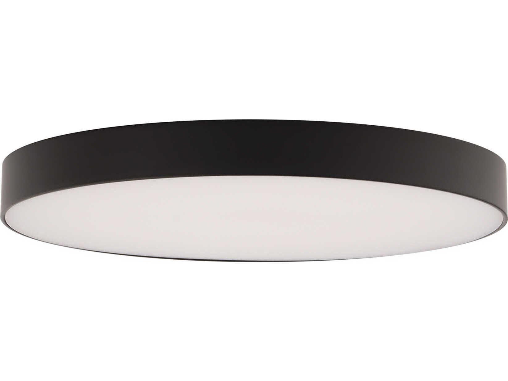 WAC Lighting Edgeless 1-Light Black Round Flush Mount