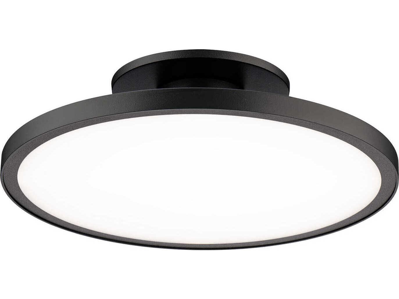 WAC Lighting Twist-N-Lite 1-Light Black Round Semi Flush Mount