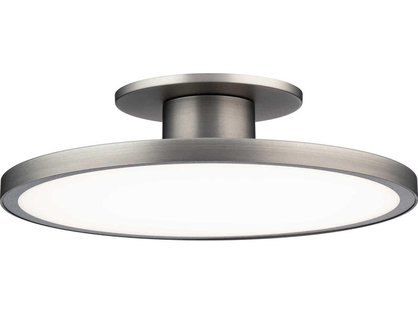 WAC Lighting Twist-N-Lite 1-Light Brushed Nickel Round Semi Flush Mount