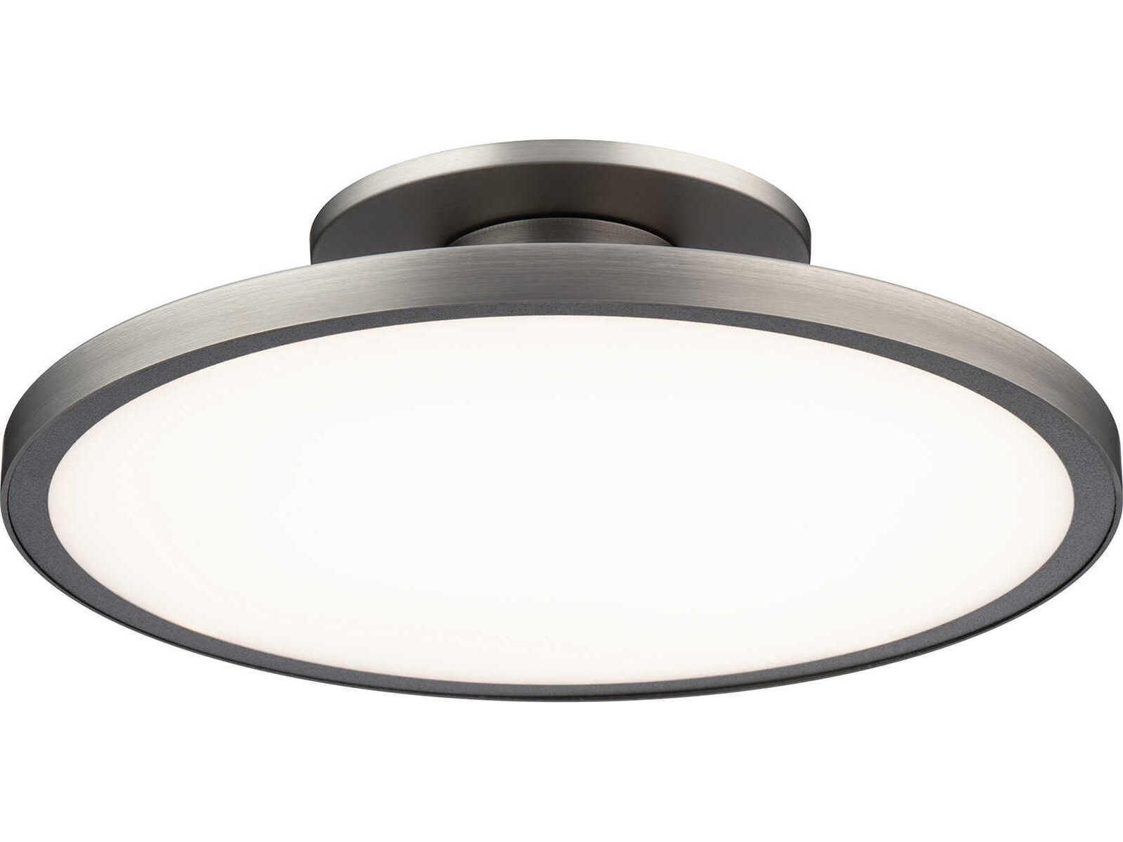 WAC Lighting Twist-N-Lite 1-Light Brushed Nickel Round Semi Flush Mount