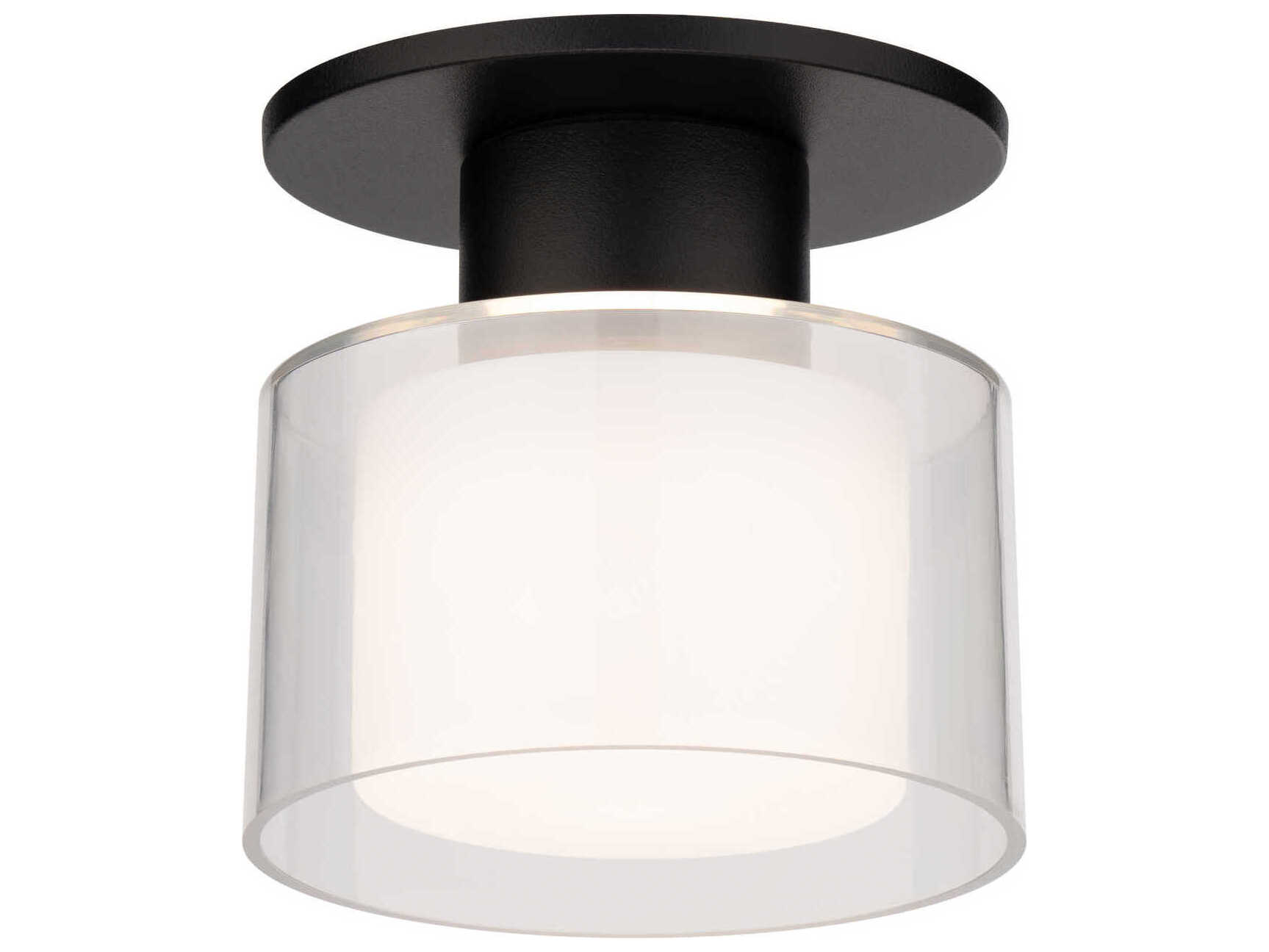 WAC Lighting Twist-N-Lite 1-Light Black Round Semi Flush Mount