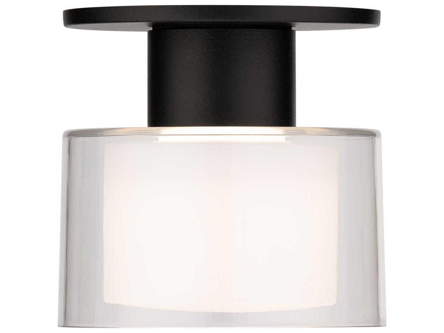 WAC Lighting Twist-N-Lite 1-Light Black Round Semi Flush Mount