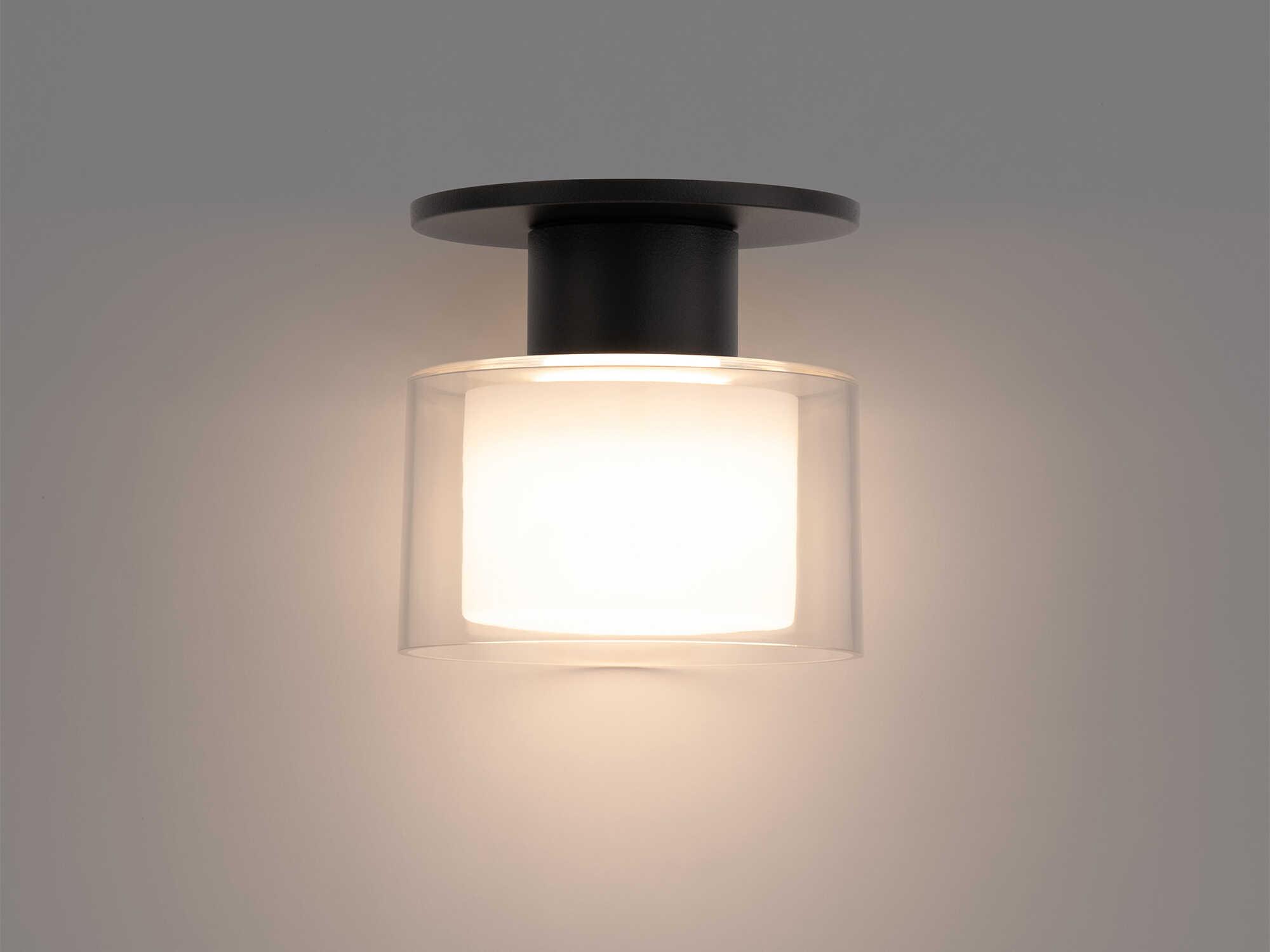 WAC Lighting Twist-N-Lite 1-Light Black Round Semi Flush Mount