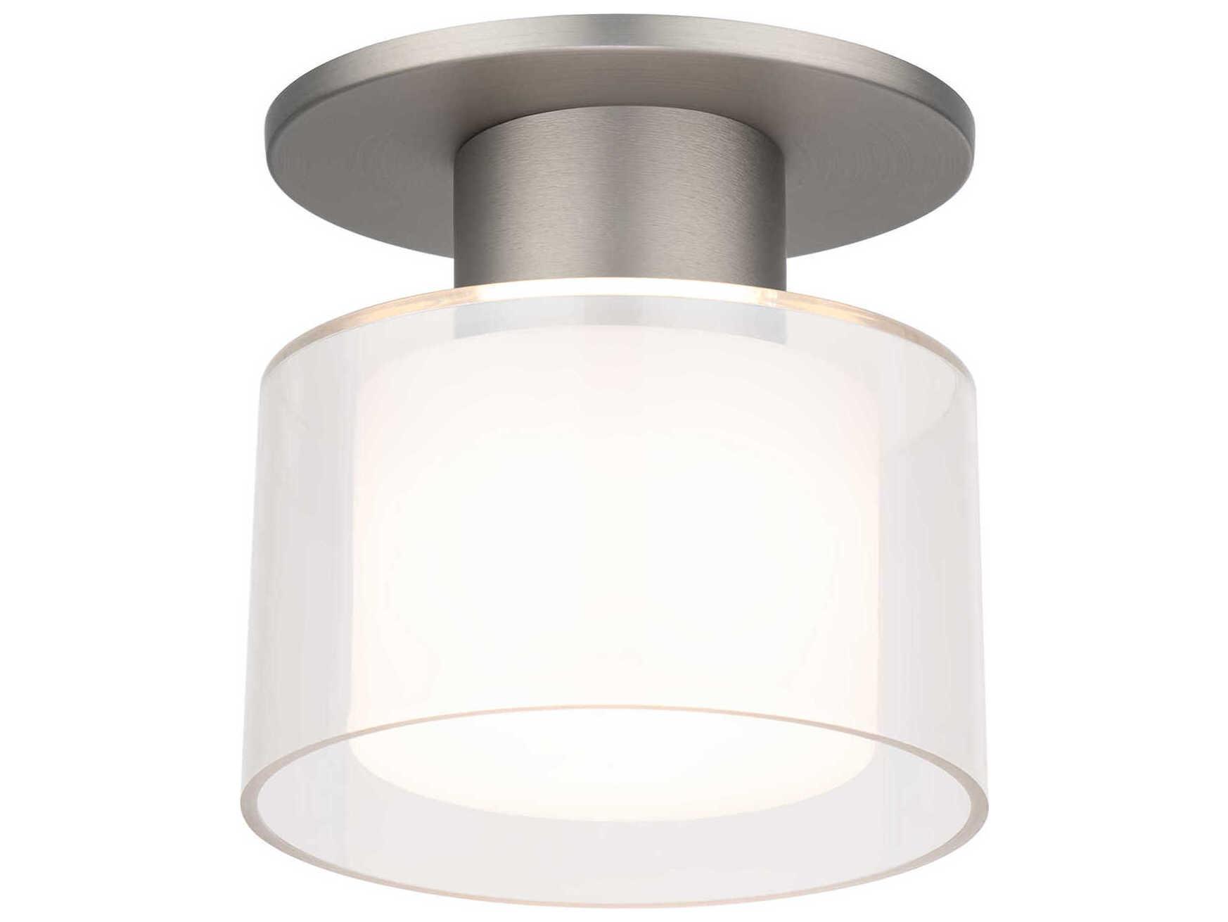 WAC Lighting Twist-N-Lite 1-Light Brushed Nickel Round Semi Flush Mount