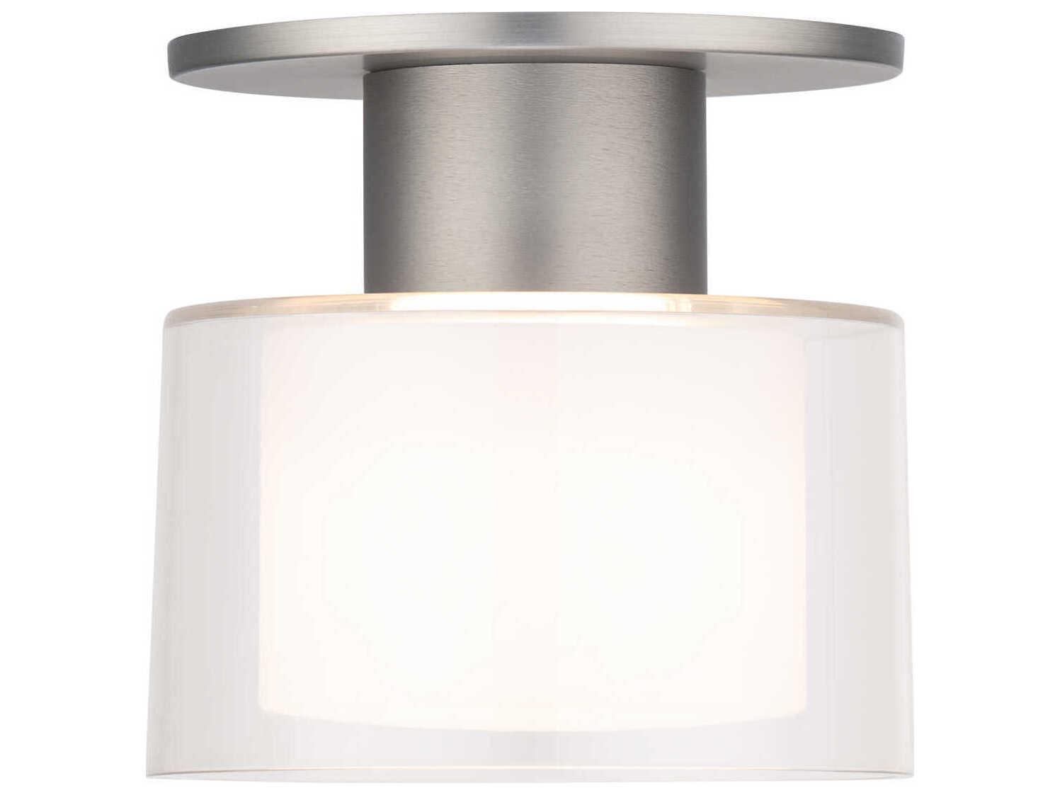 WAC Lighting Twist-N-Lite 1-Light Brushed Nickel Round Semi Flush Mount