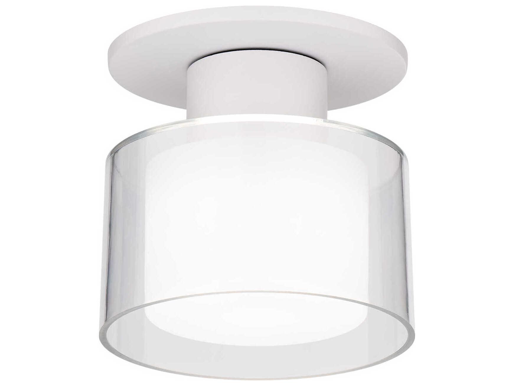 WAC Lighting Twist-N-Lite 1-Light White Round Semi Flush Mount