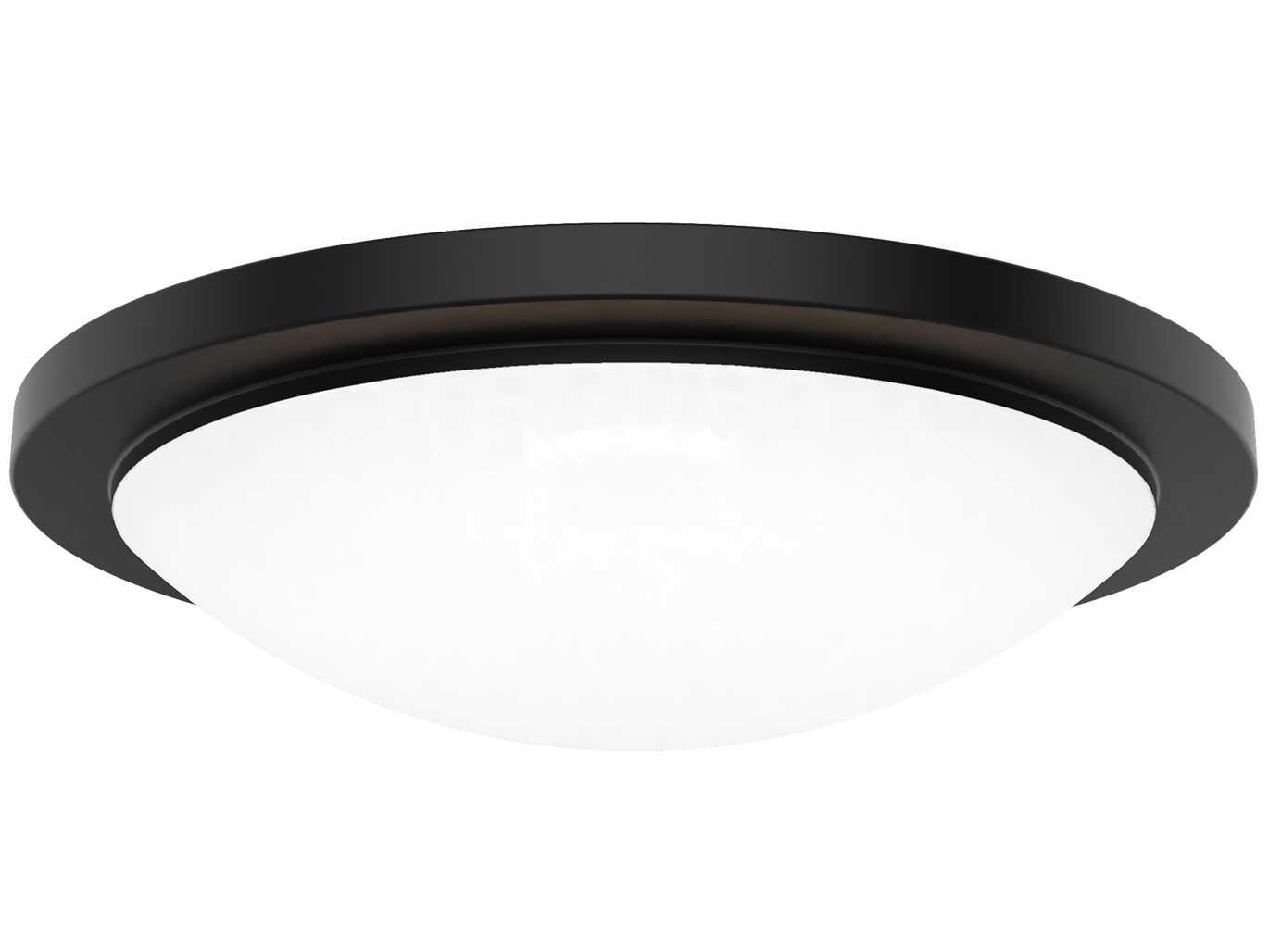 WAC Lighting Dew 1-Light Black Round Flush Mount