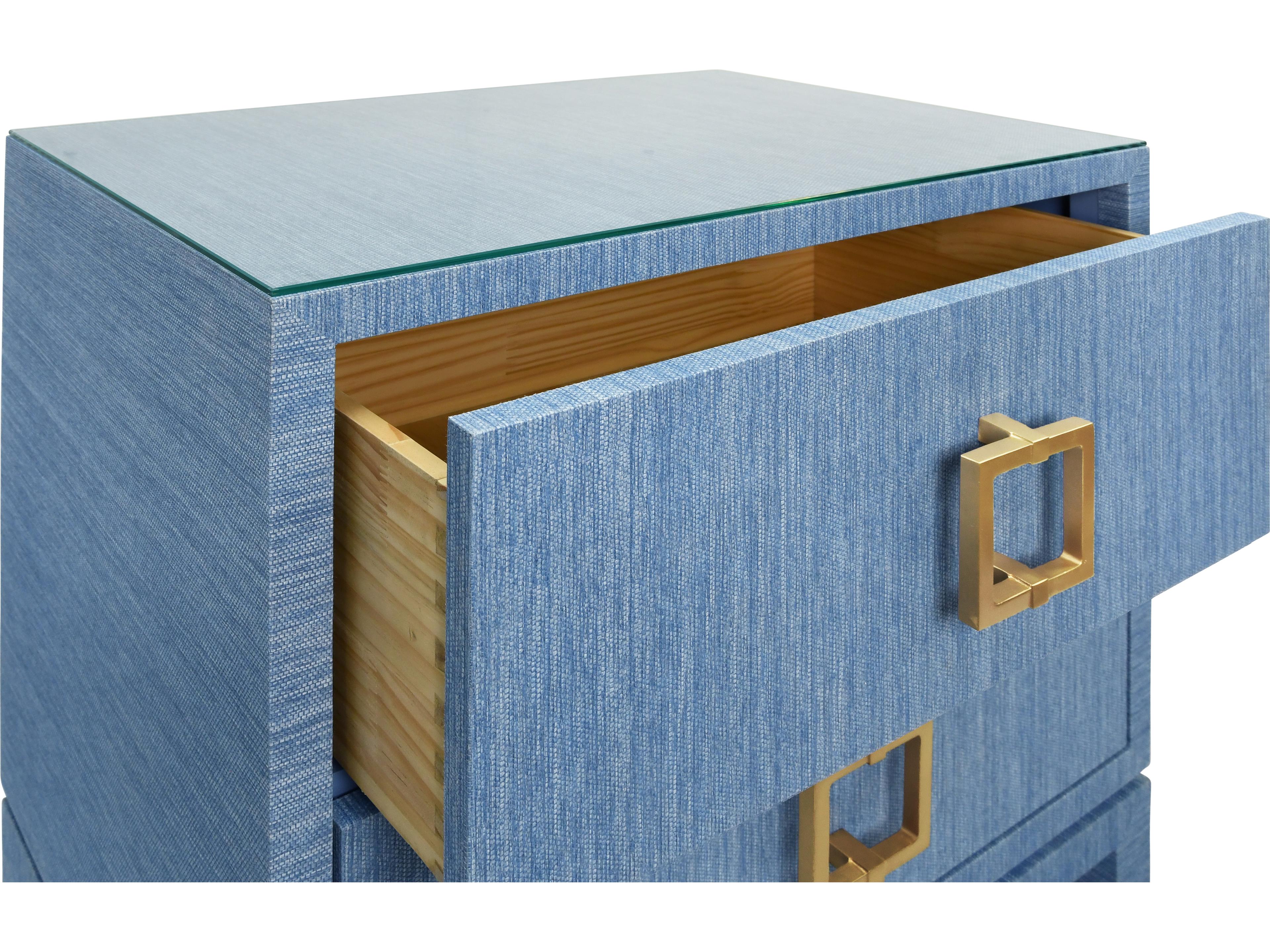 Worlds Away Rectangular Glass End Table