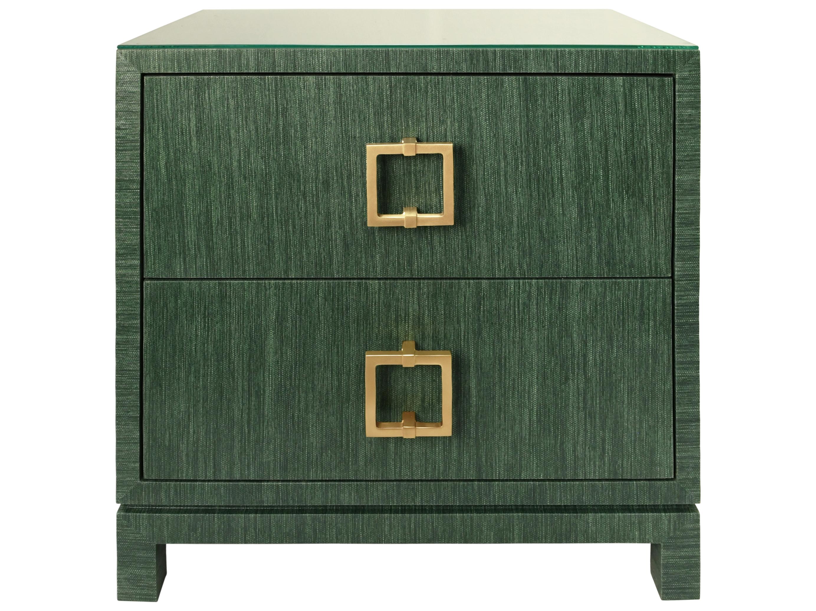 Worlds Away Rectangular Glass End Table