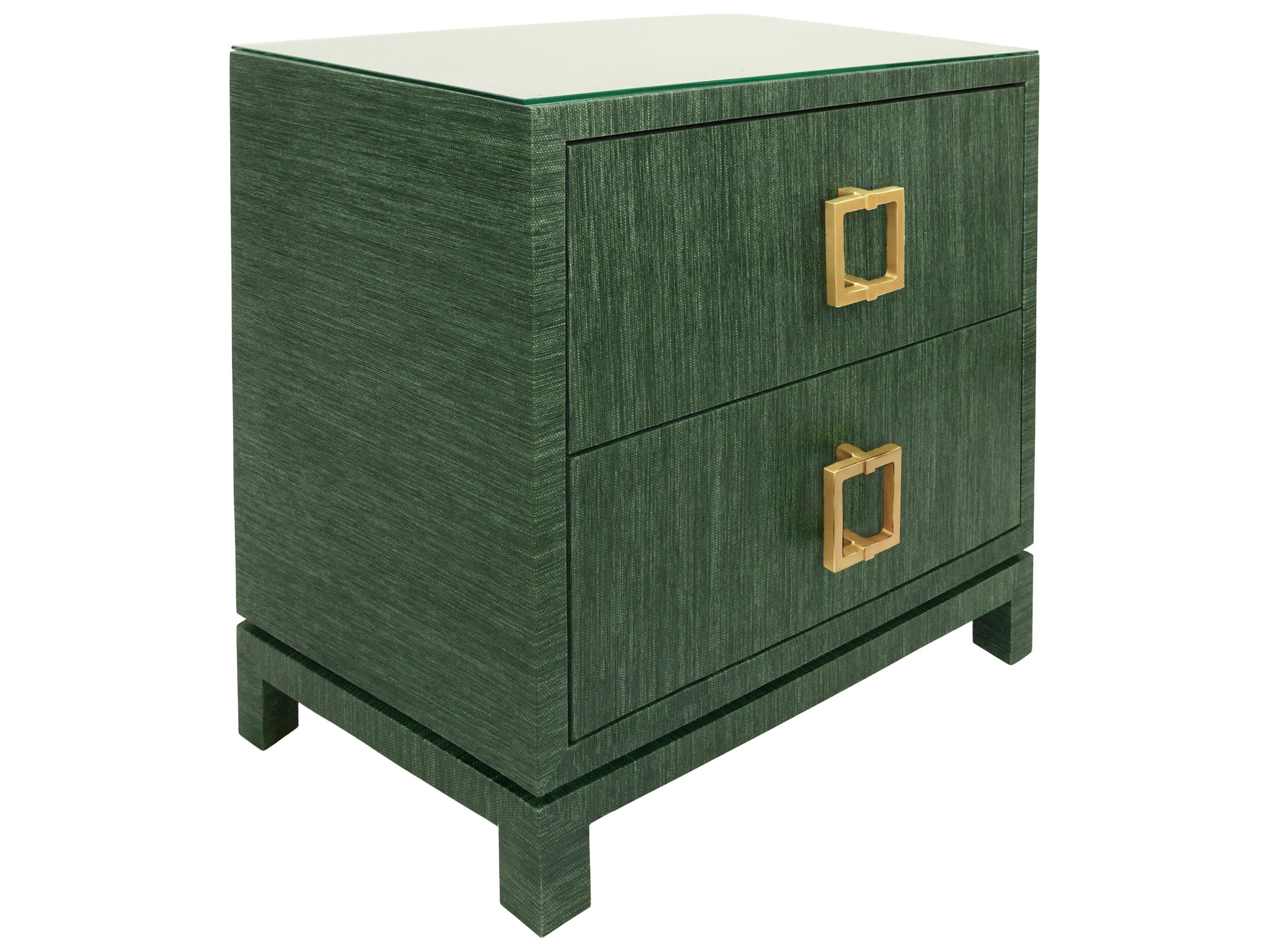 Worlds Away Rectangular Glass End Table