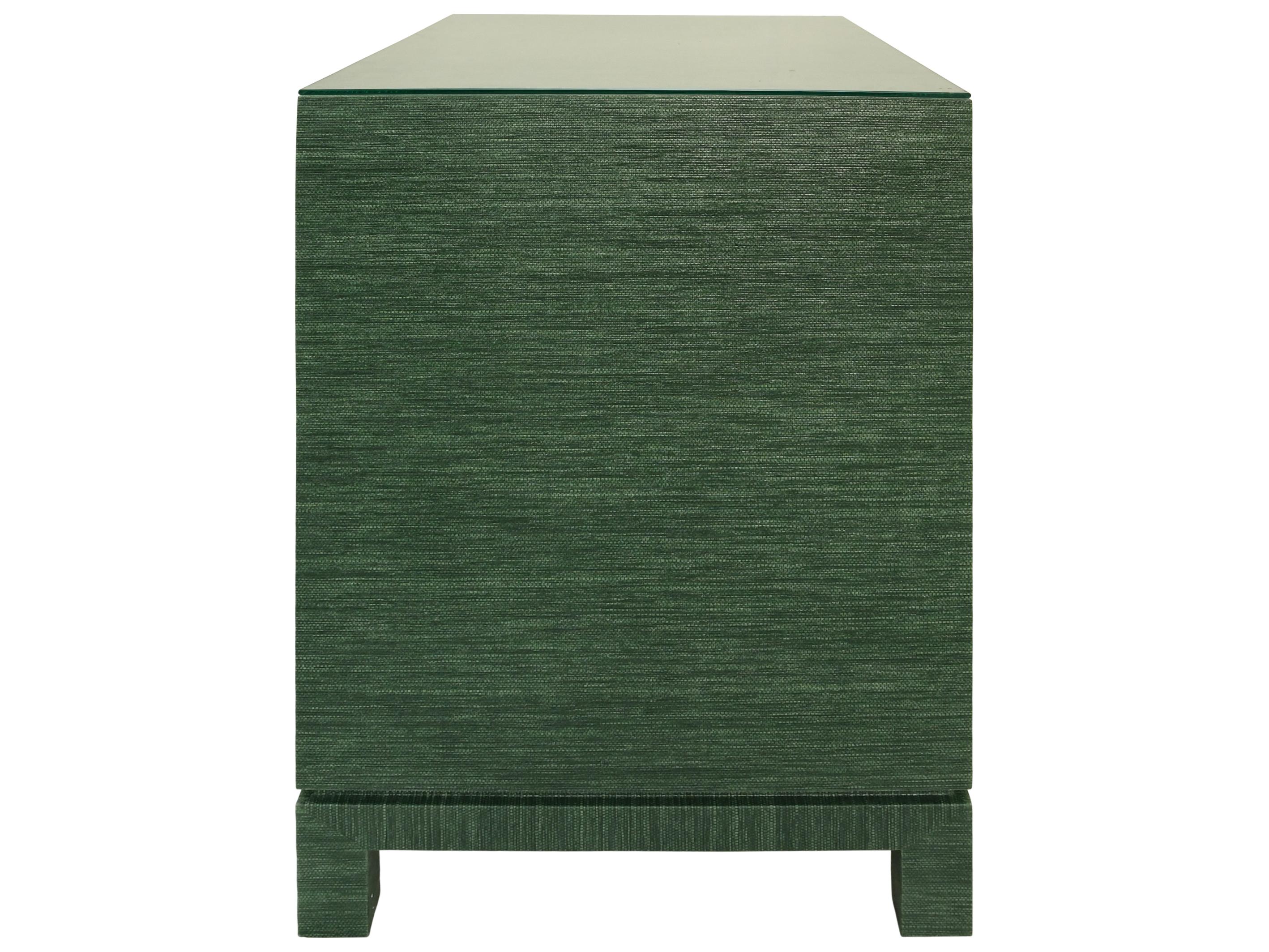 Worlds Away Rectangular Glass End Table