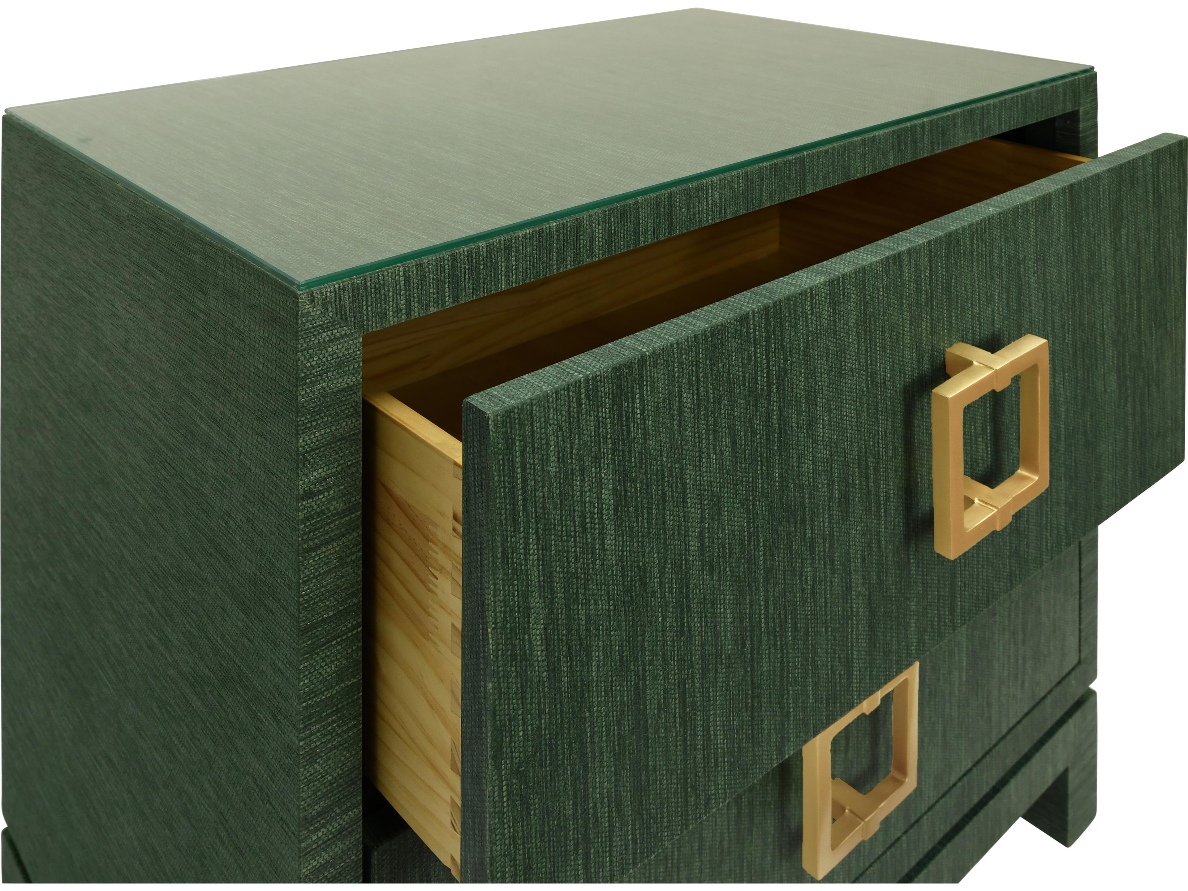 Worlds Away Rectangular Glass End Table