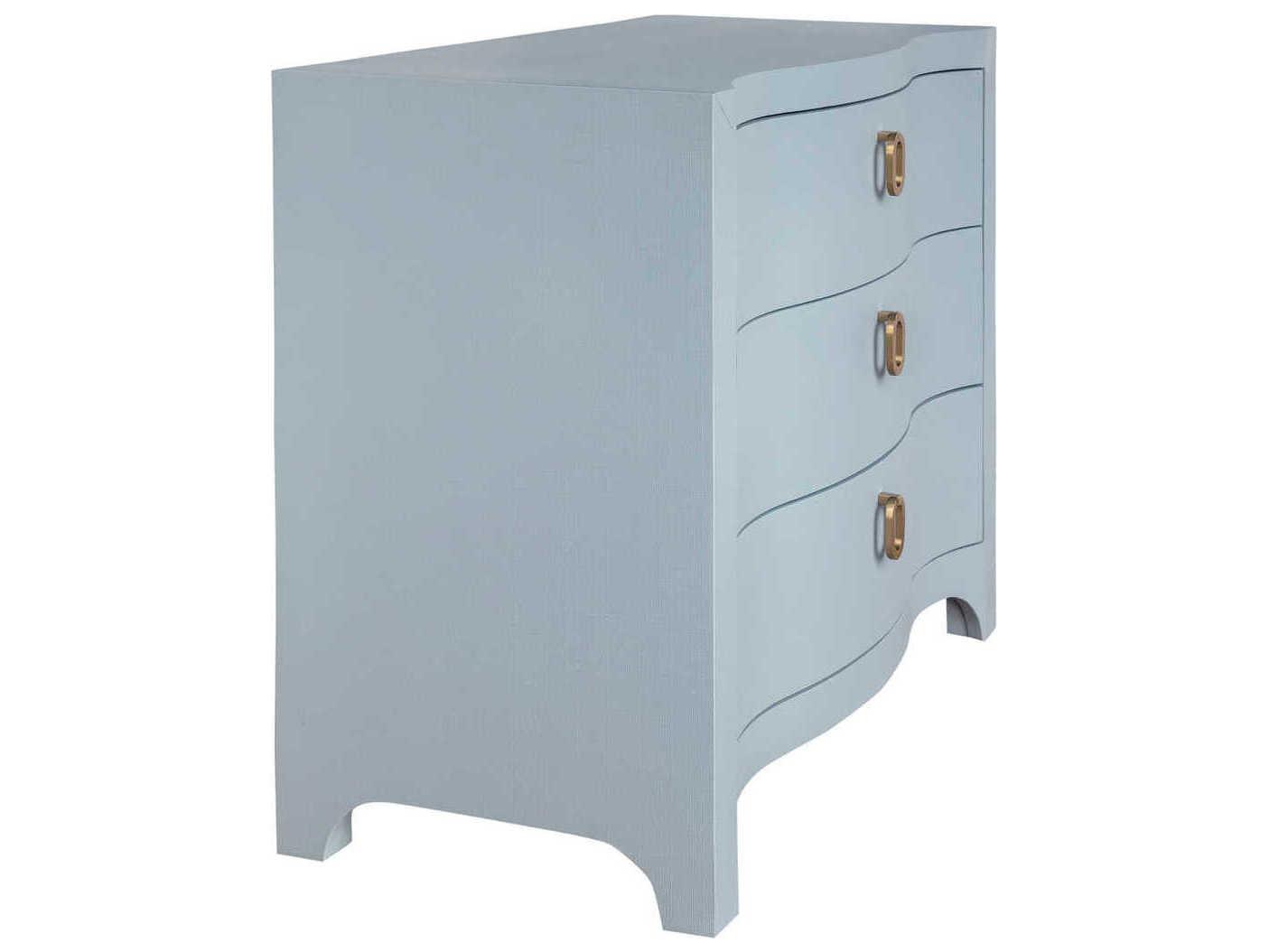 Worlds Away 3-Drawers Light Blue Accent Chest