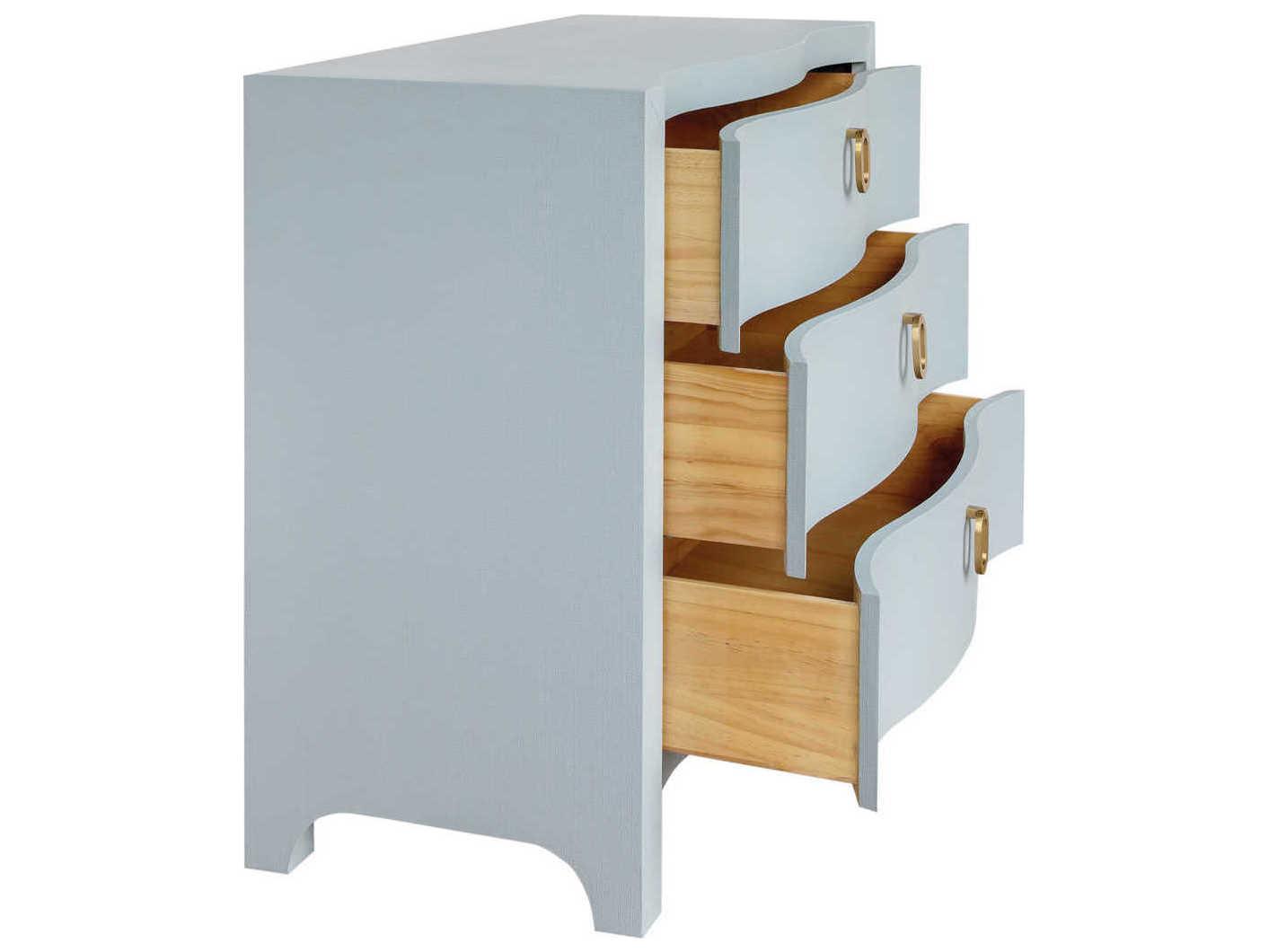 Worlds Away 3-Drawers Light Blue Accent Chest