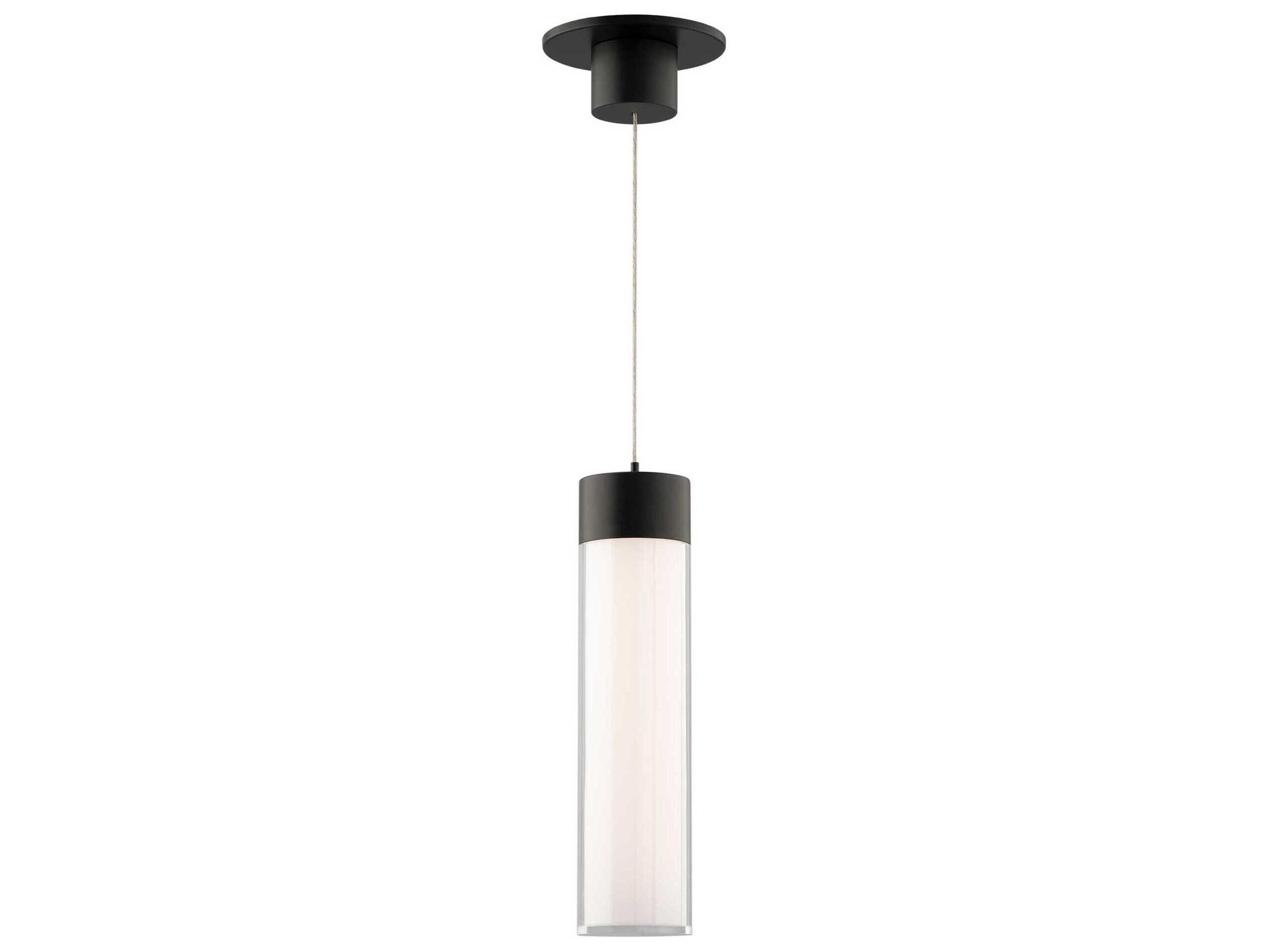 WAC Lighting Twist-N-Lite 1-Light Black Cylinder Mini Pendant