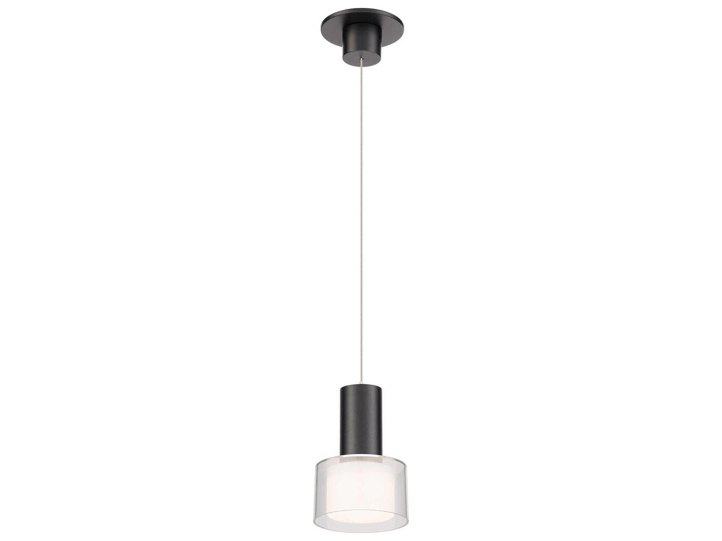 WAC Lighting Twist-N-Lite 1-Light Black Drum Mini Pendant