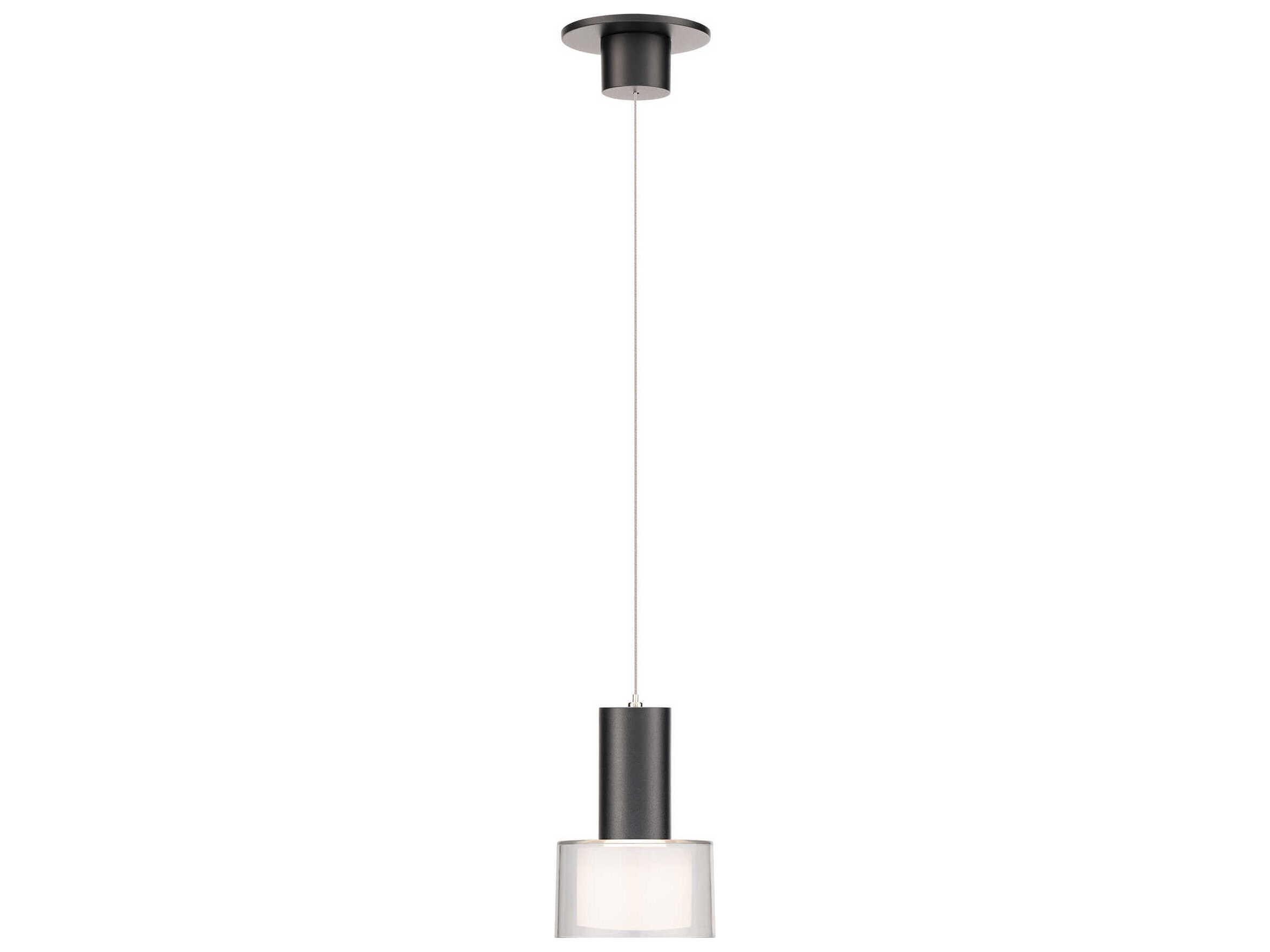 WAC Lighting Twist-N-Lite 1-Light Black Drum Mini Pendant