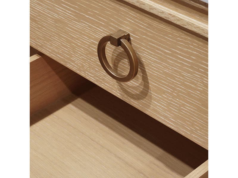 Worlds Away Cutler Brown Vanity with White Marble Top Porcelain Sink