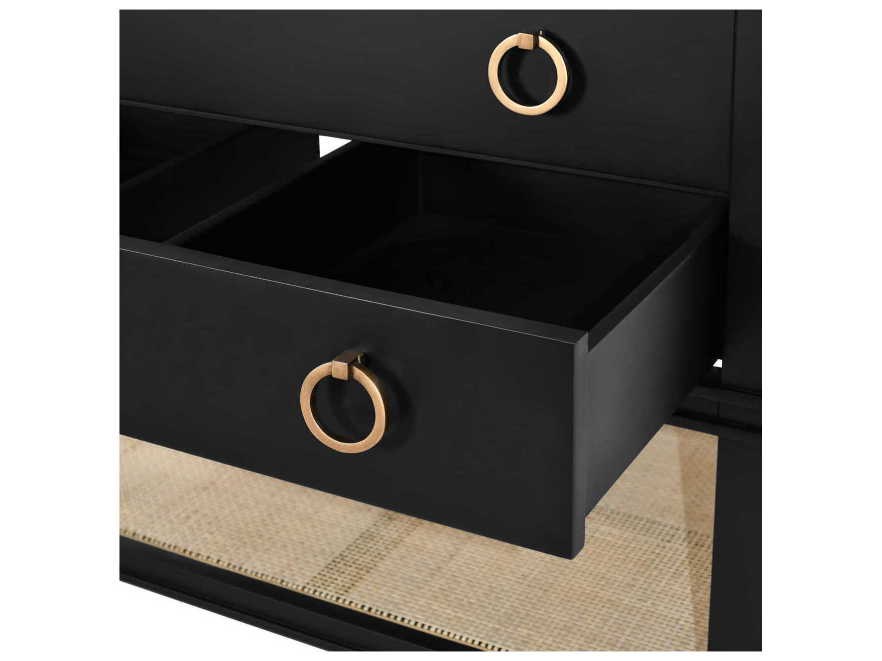 Worlds Away White Carrara Marble / Matte Black Vanity