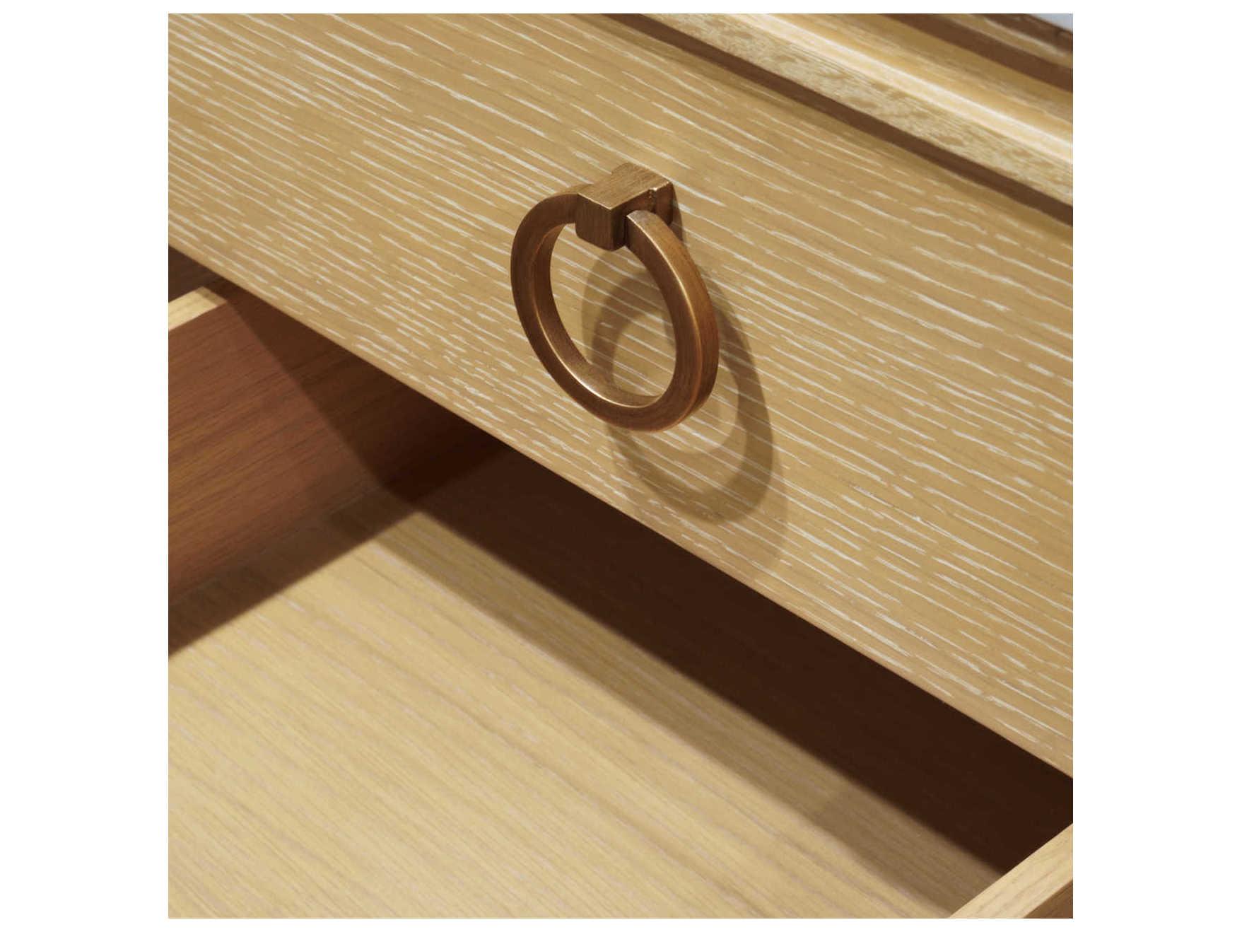 Worlds Away White Carrara Marble / Cerused Oak Vanity