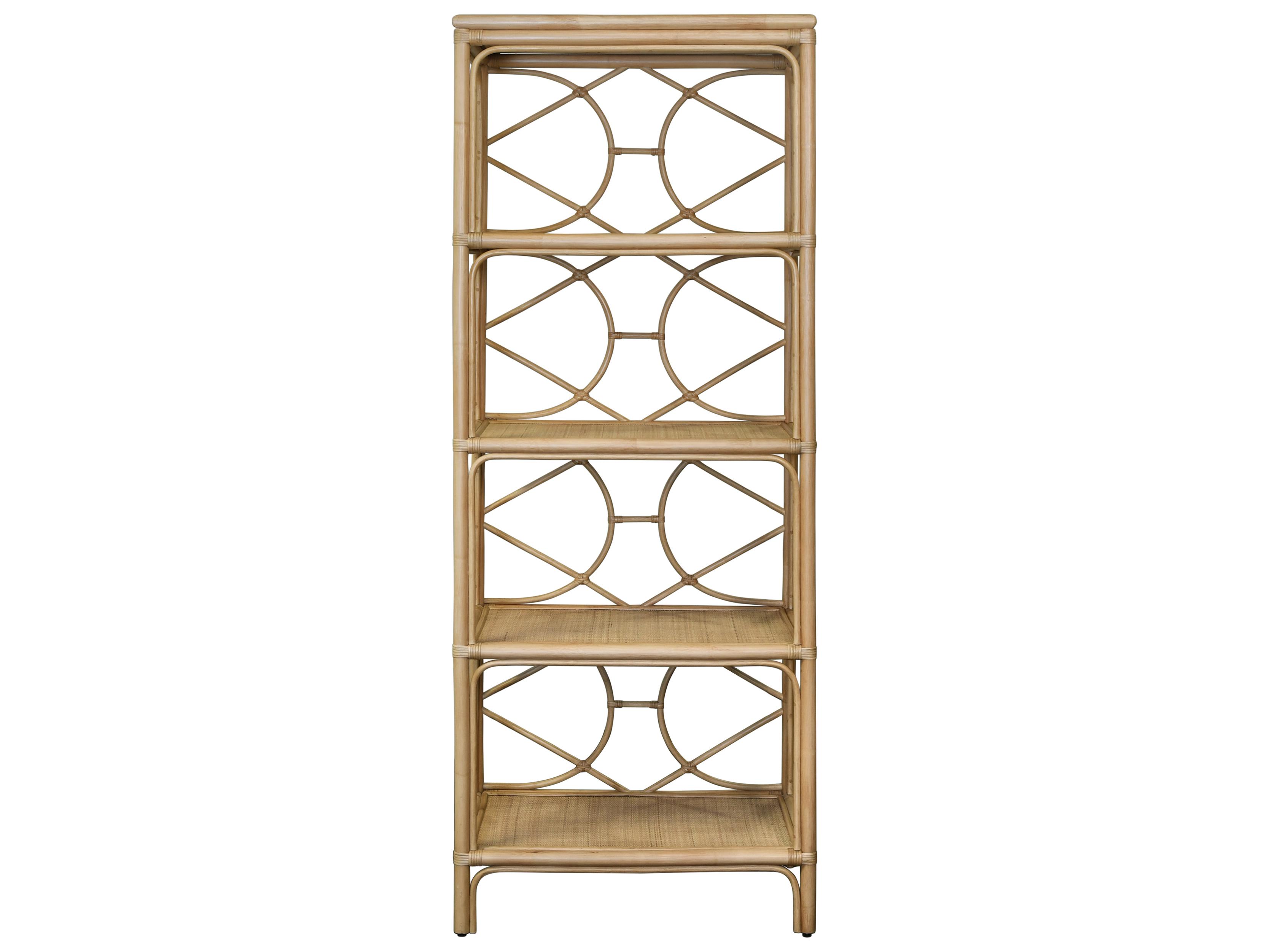 Worlds Away Natural Rattan Etagere