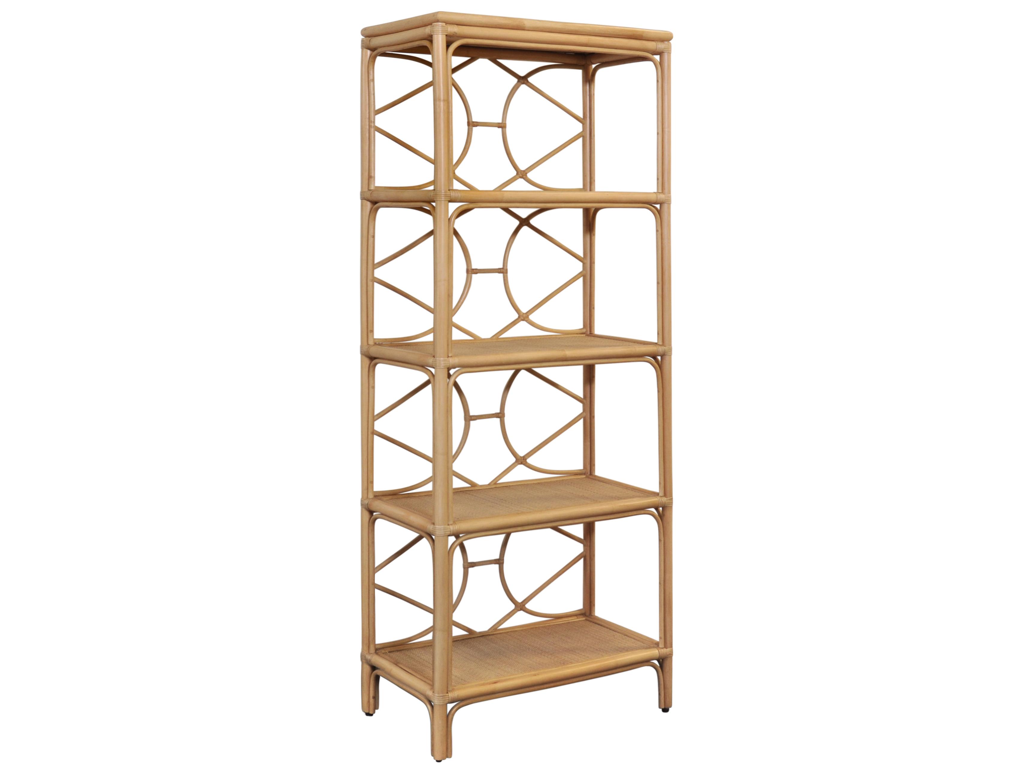 Worlds Away Natural Rattan Etagere