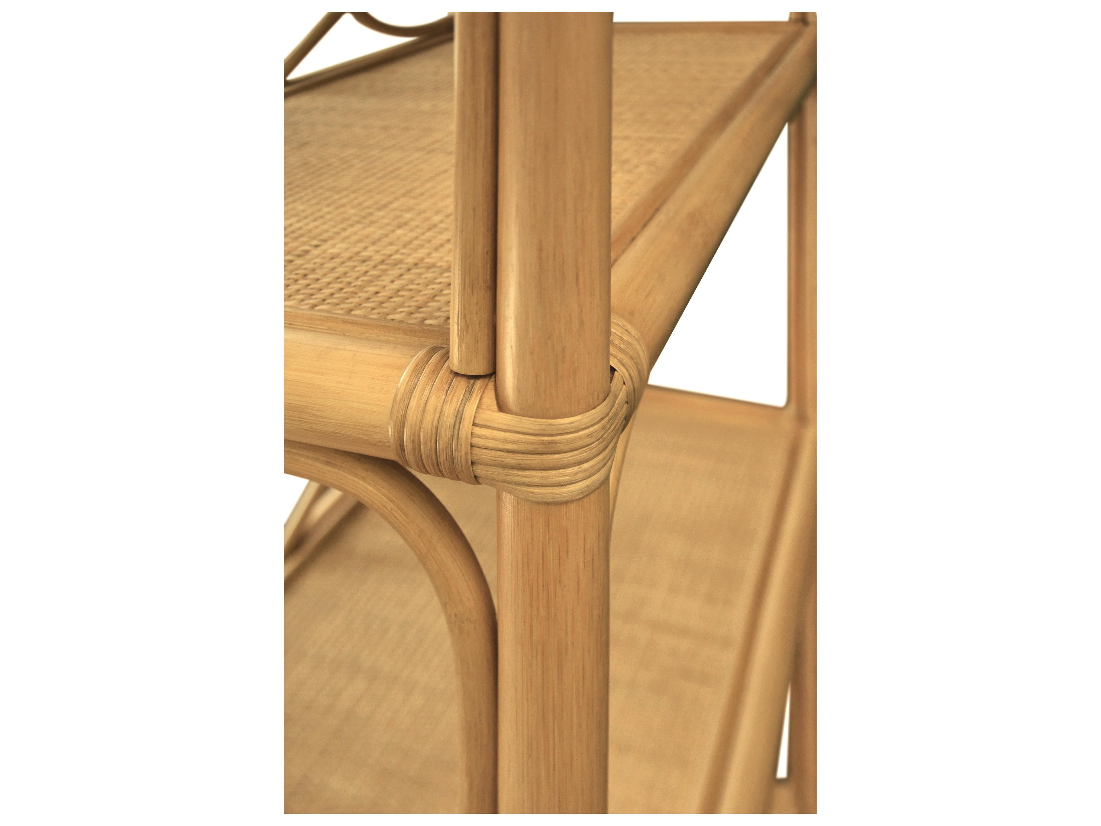 Worlds Away Natural Rattan Etagere