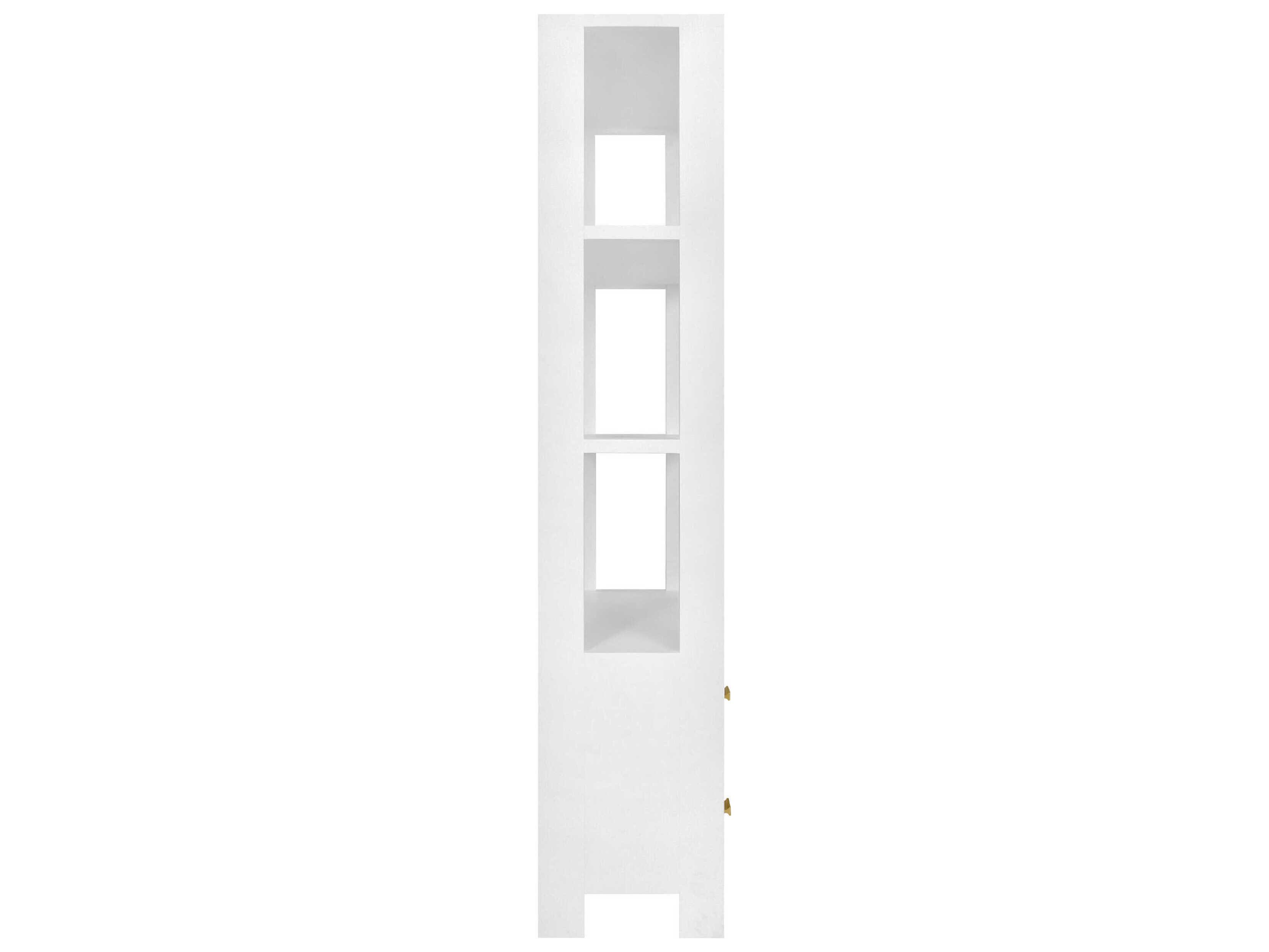 Worlds Away Matte White Lacquer Etagere