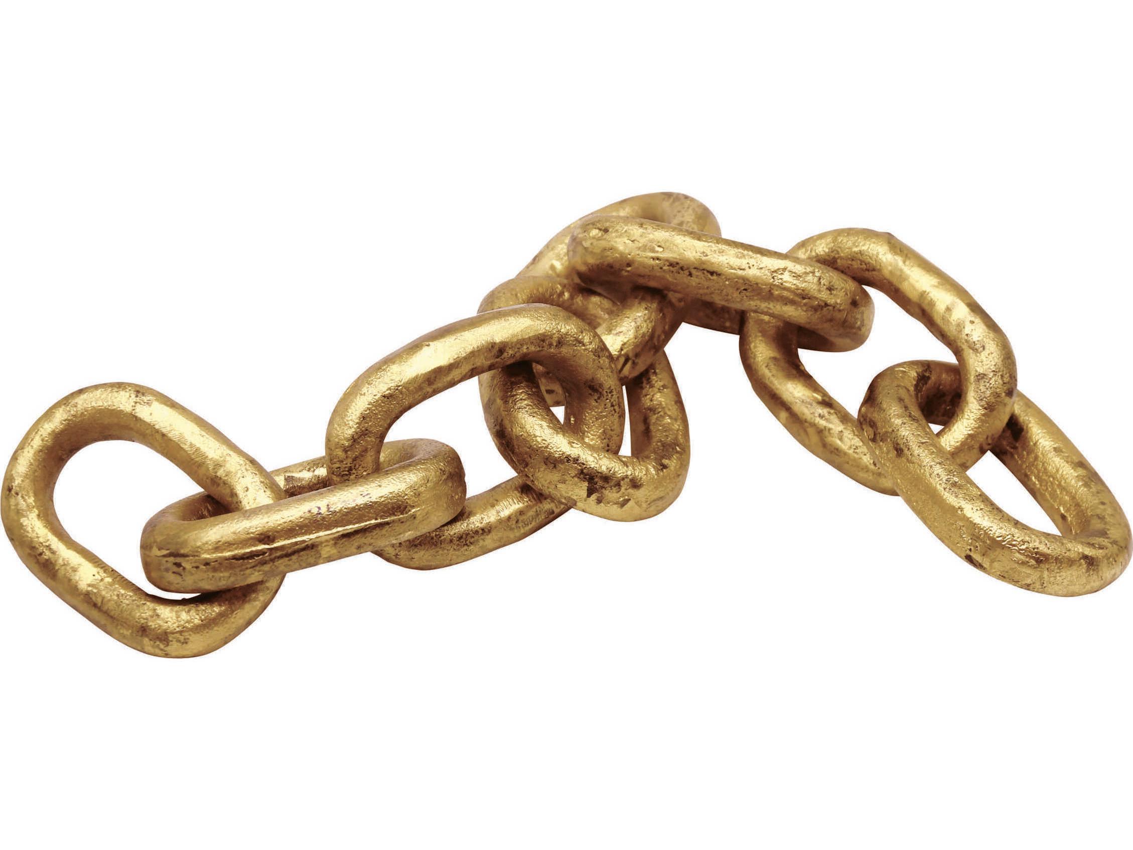 Worlds Away Textured Brass Chain Link Object