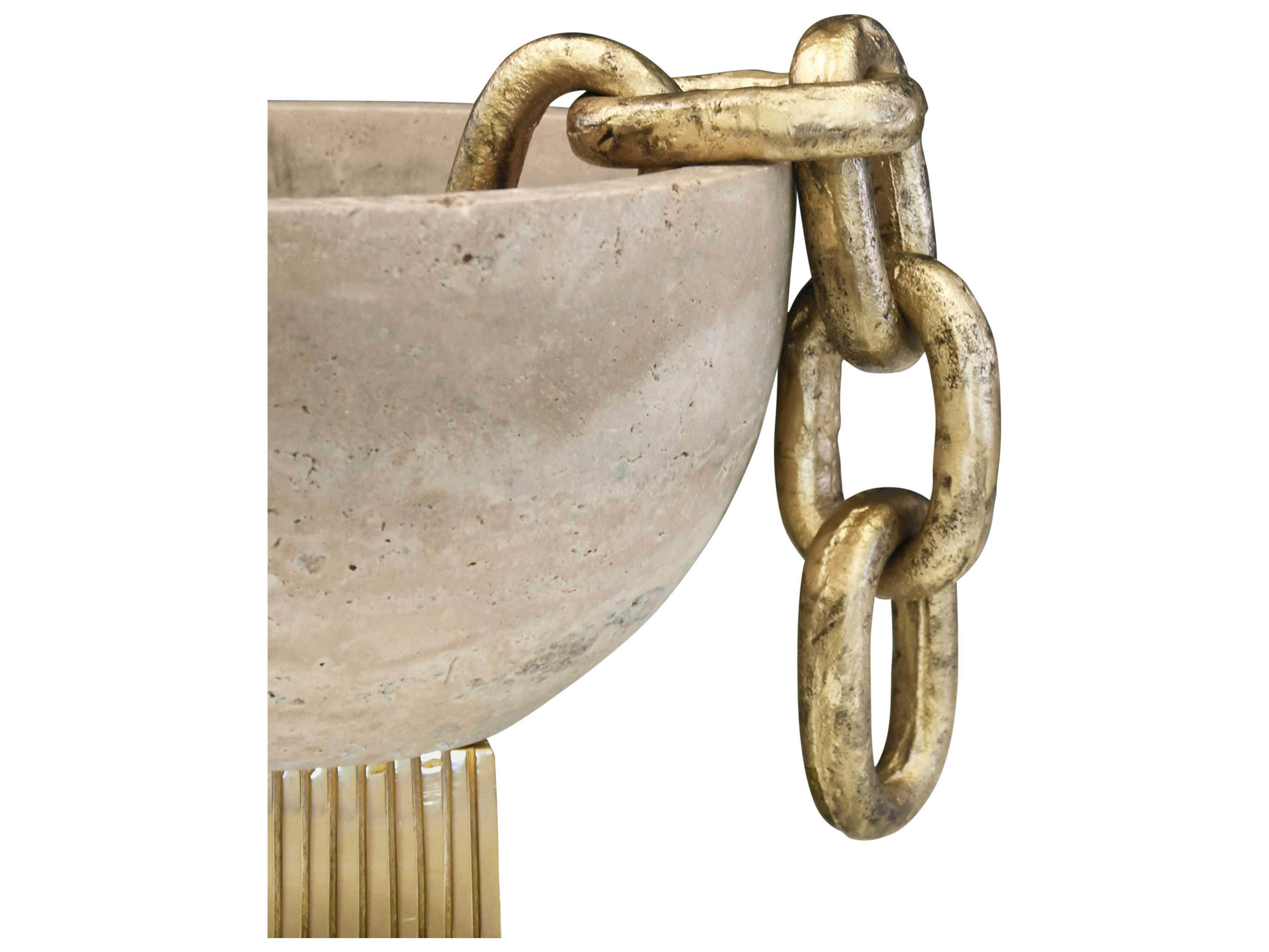 Worlds Away Textured Brass Chain Link Object