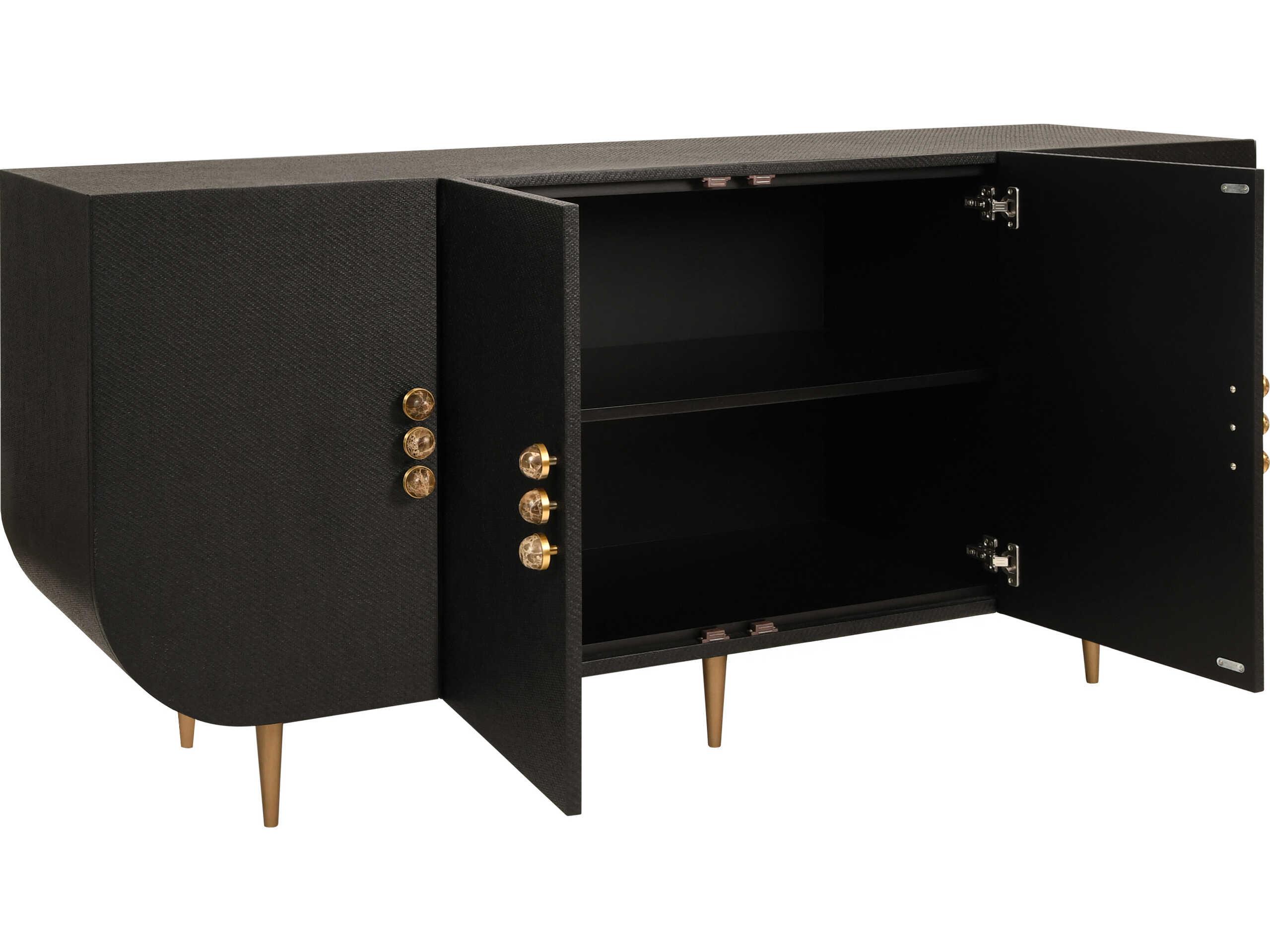 Worlds Away Deluca 72" Black Sideboard