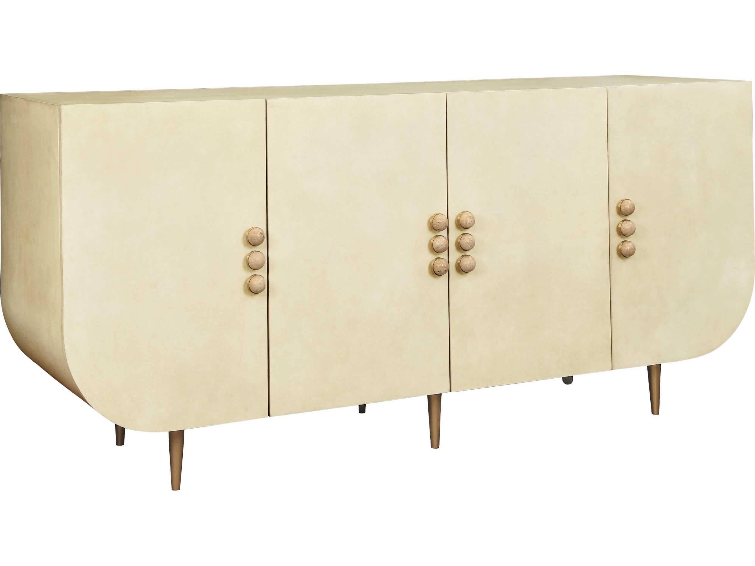 Worlds Away Deluca 72" Solid Wood Beige Sideboard