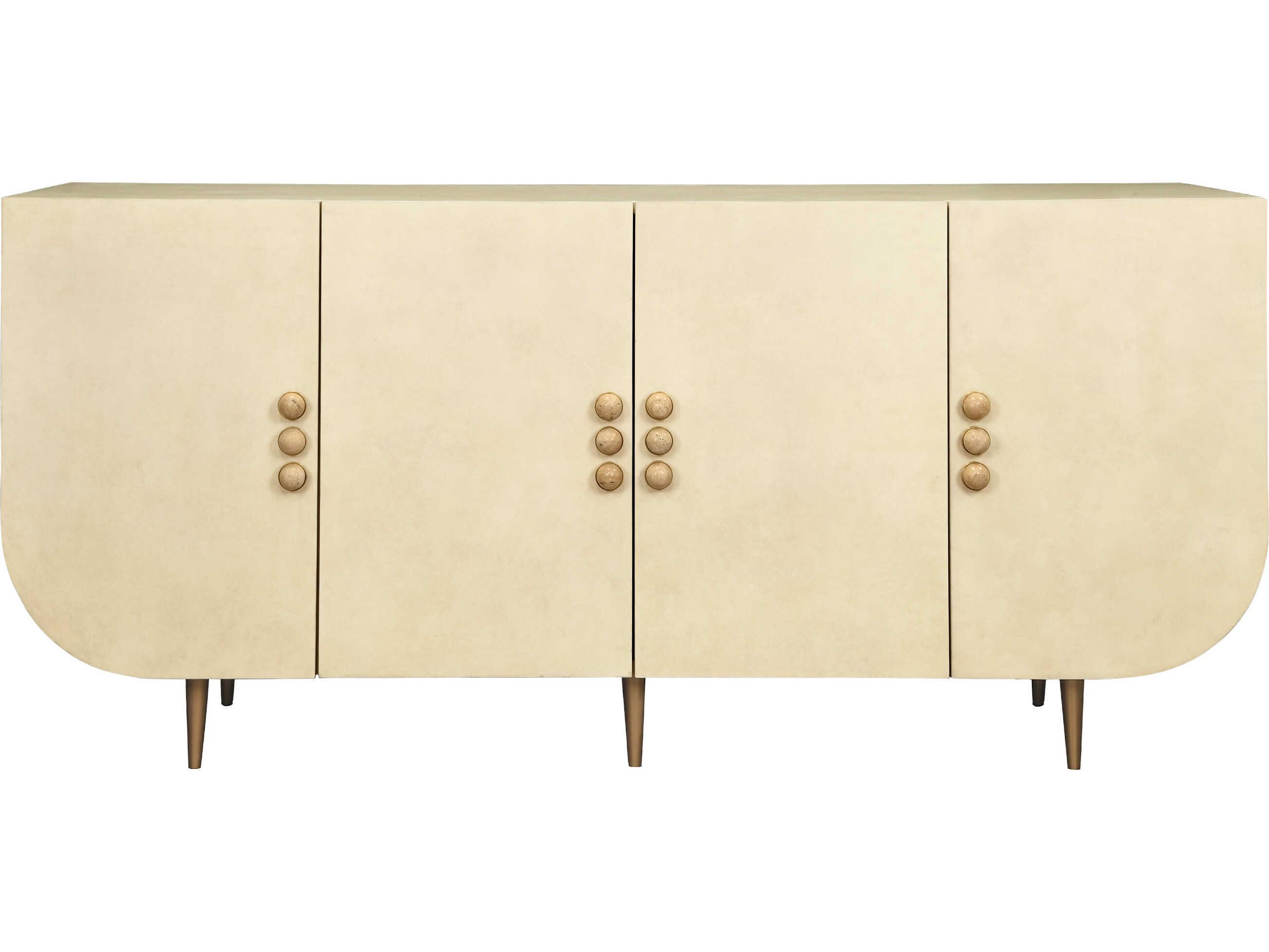 Worlds Away Deluca 72" Solid Wood Beige Sideboard