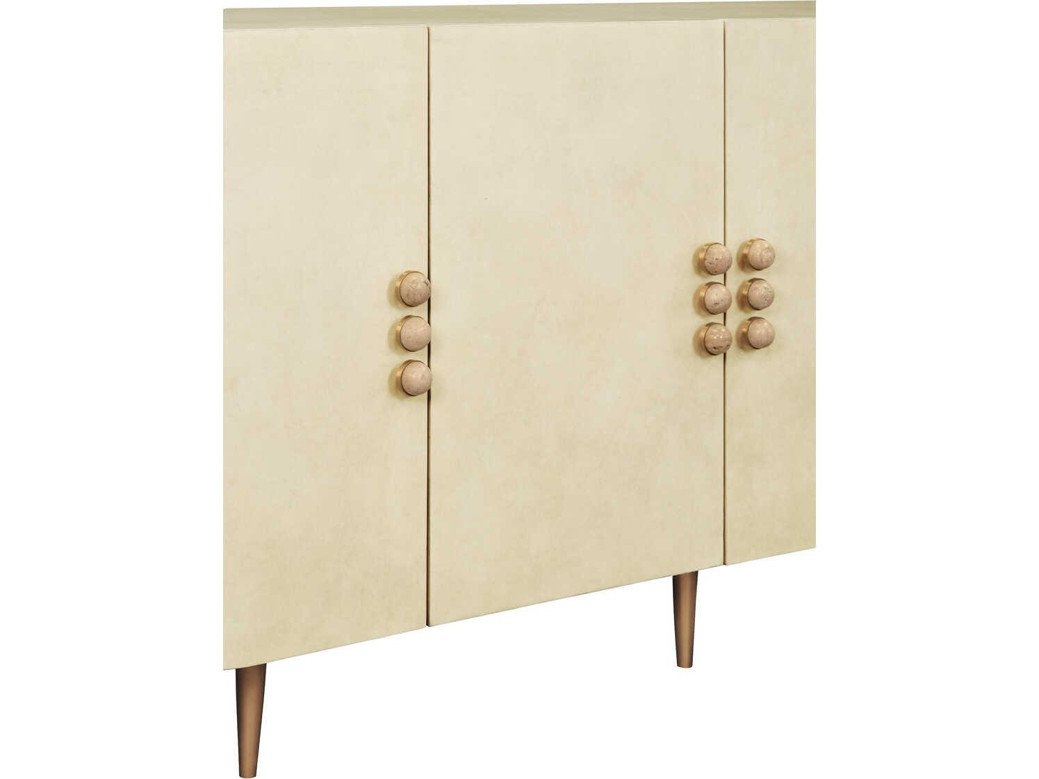 Worlds Away Deluca 72" Solid Wood Beige Sideboard