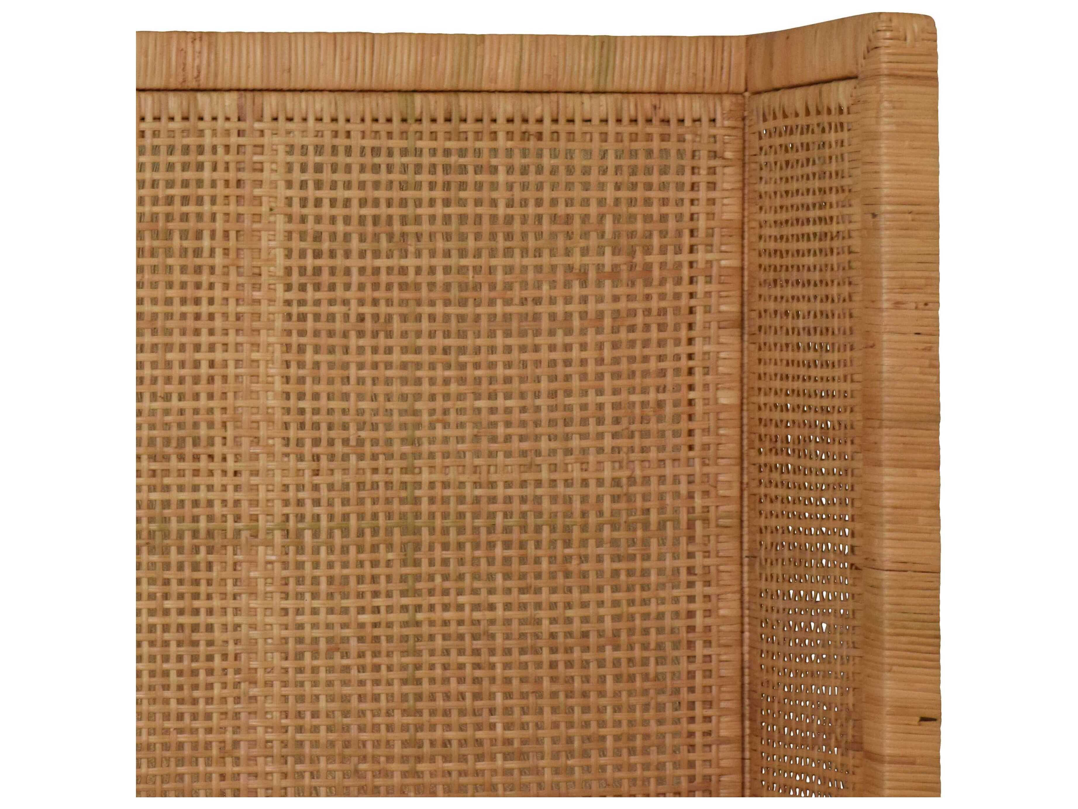 Worlds Away Brown Rattan Wood King Platform Bed