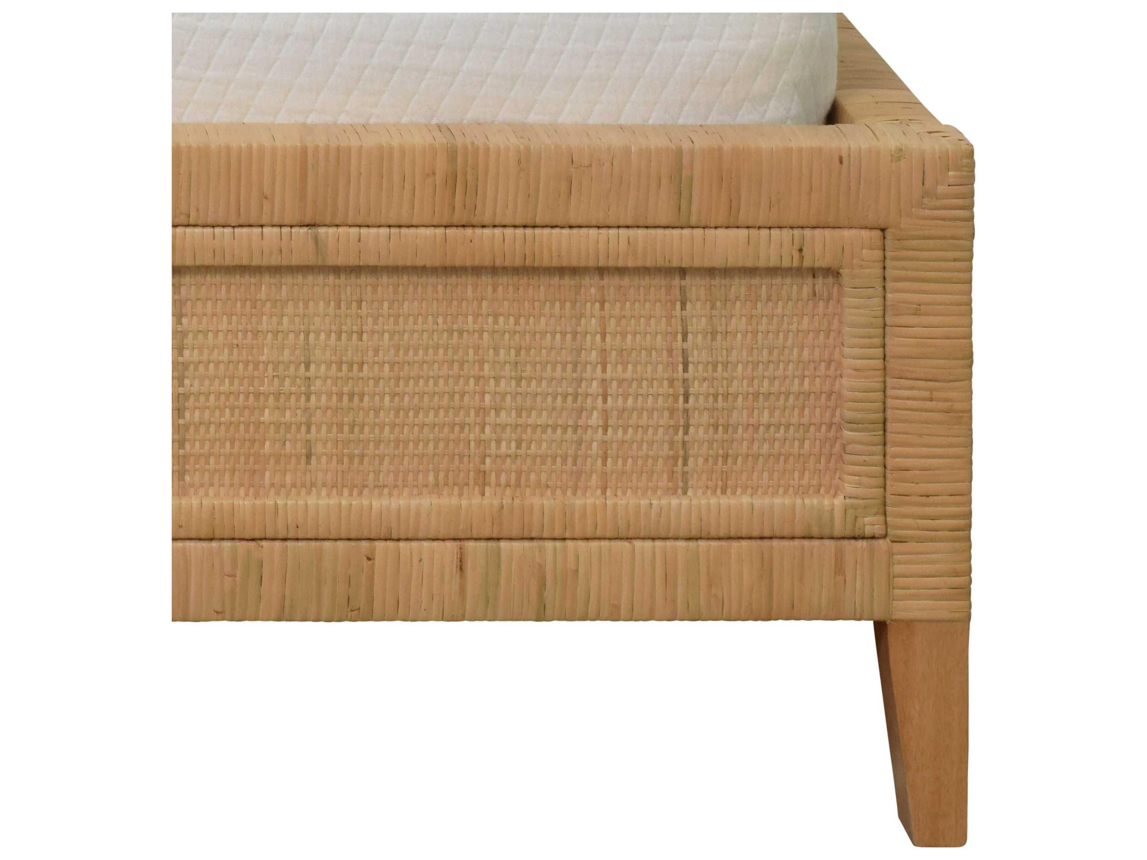 Worlds Away Brown Rattan Wood Twin Platform Bed