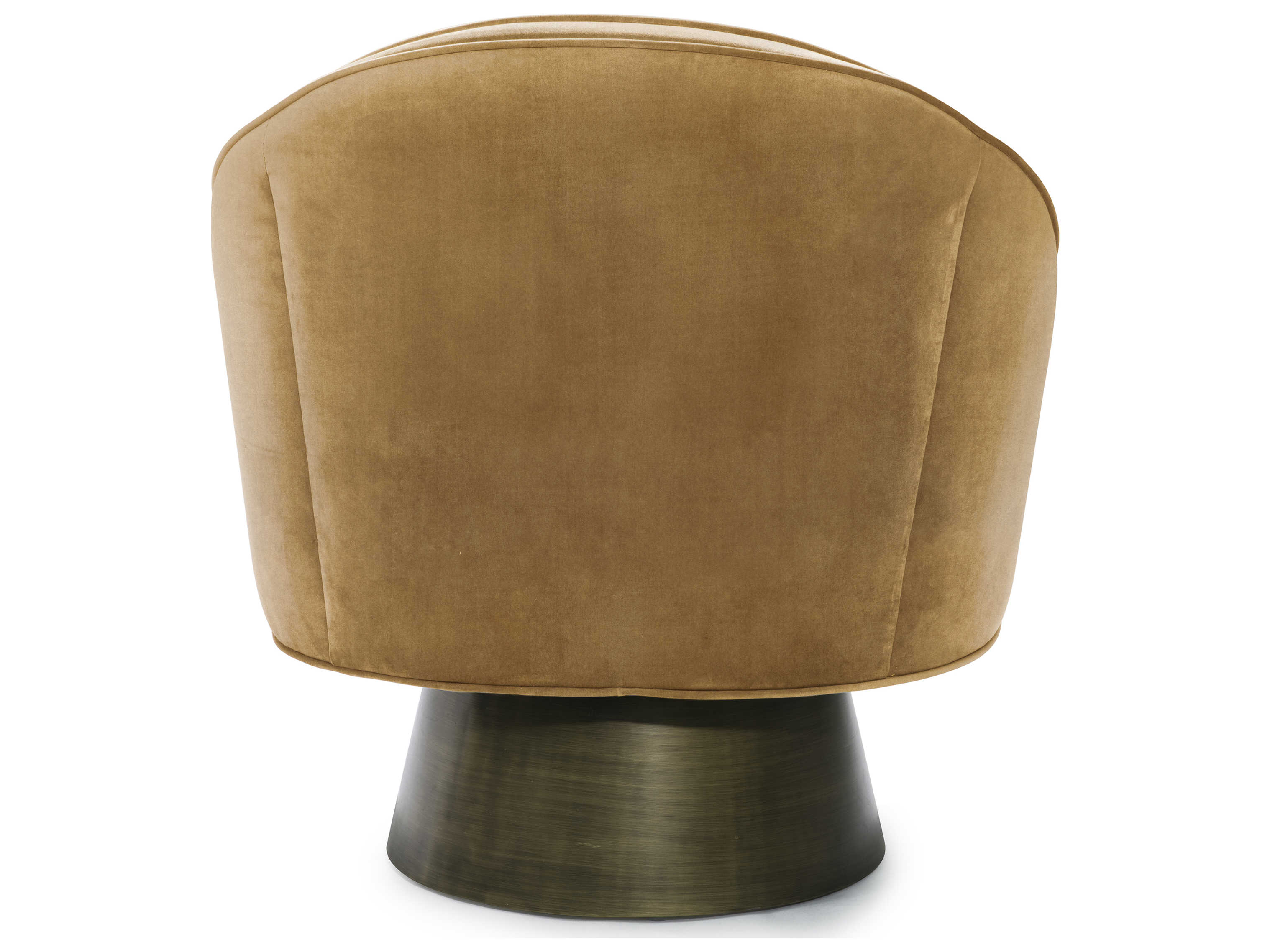 Worlds Away Swivel Brown Fabric Accent Chair