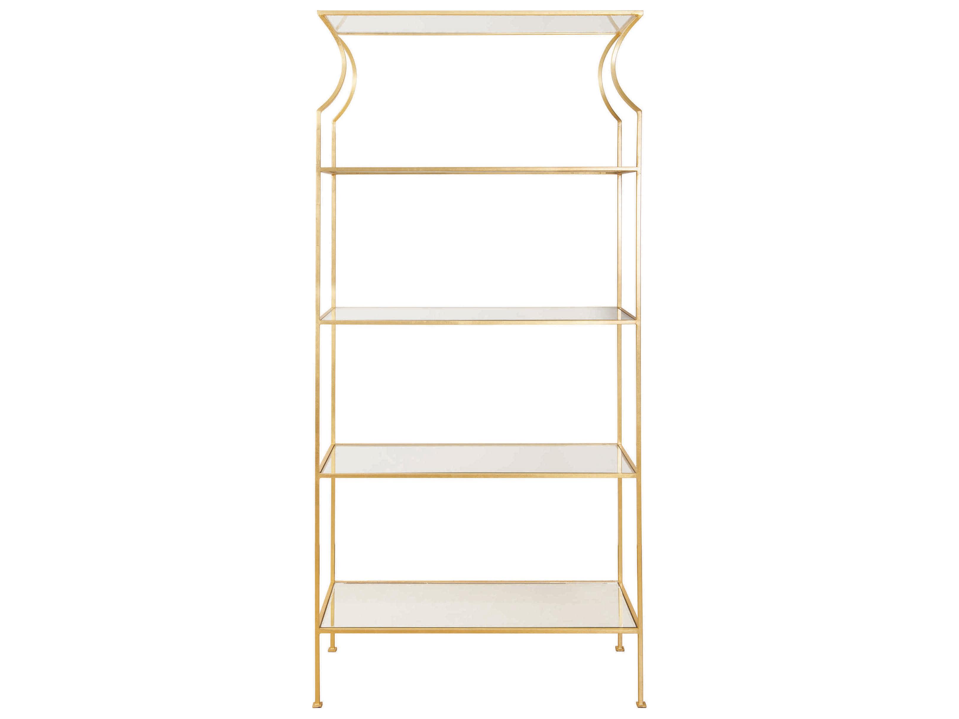 Worlds Away Flared Top Gold Leaf Etagere