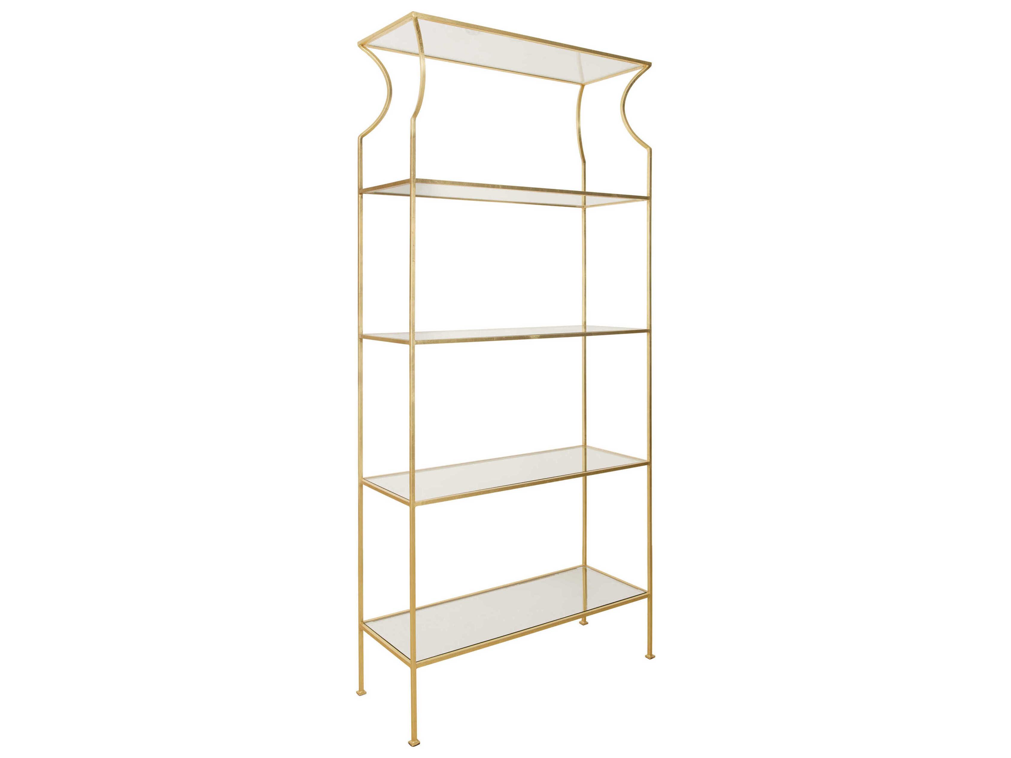 Worlds Away Flared Top Gold Leaf Etagere