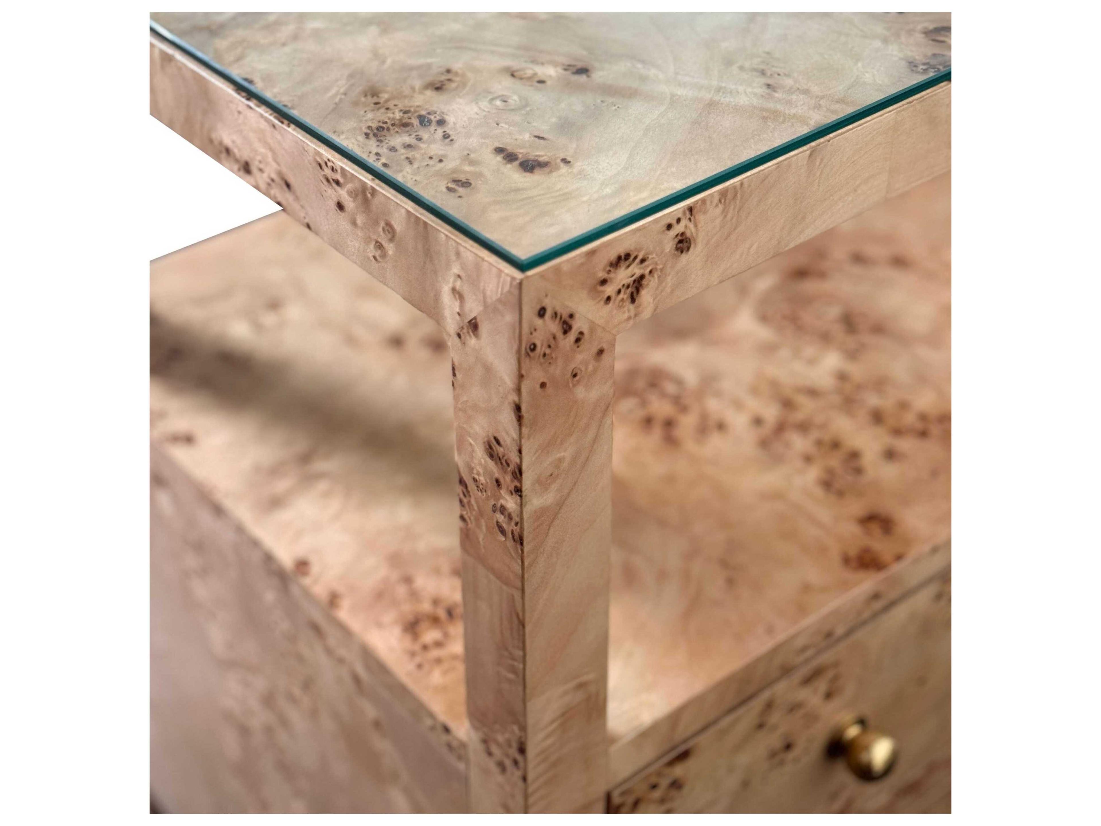 Worlds Away Rectangular Glass End Table