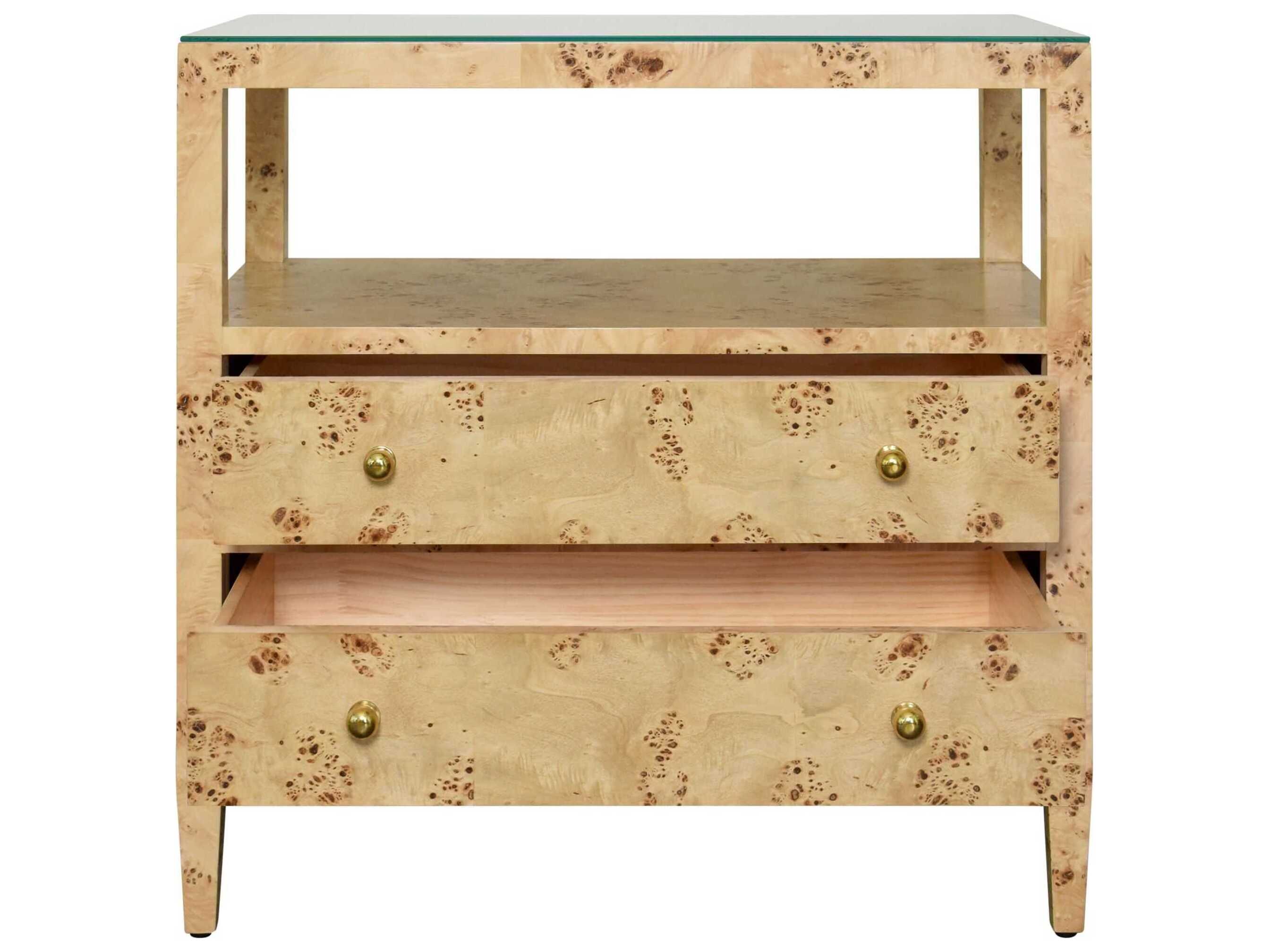 Worlds Away Rectangular Glass End Table