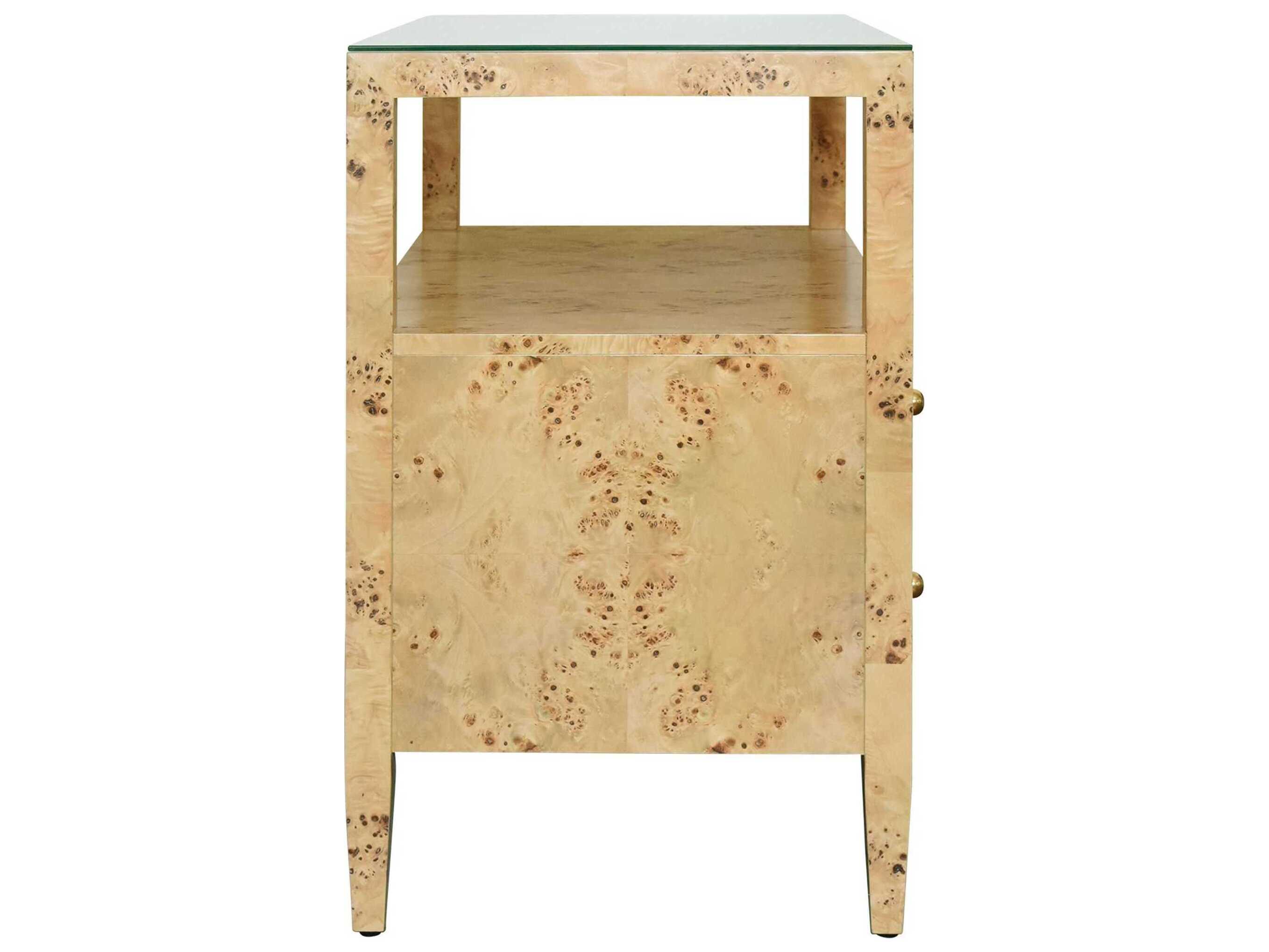 Worlds Away Rectangular Glass End Table