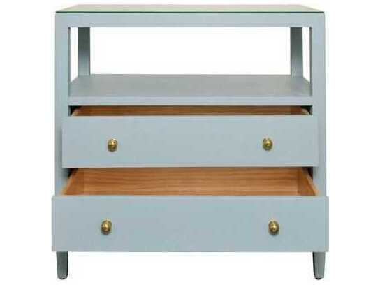 Worlds Away Rectangular Glass End Table