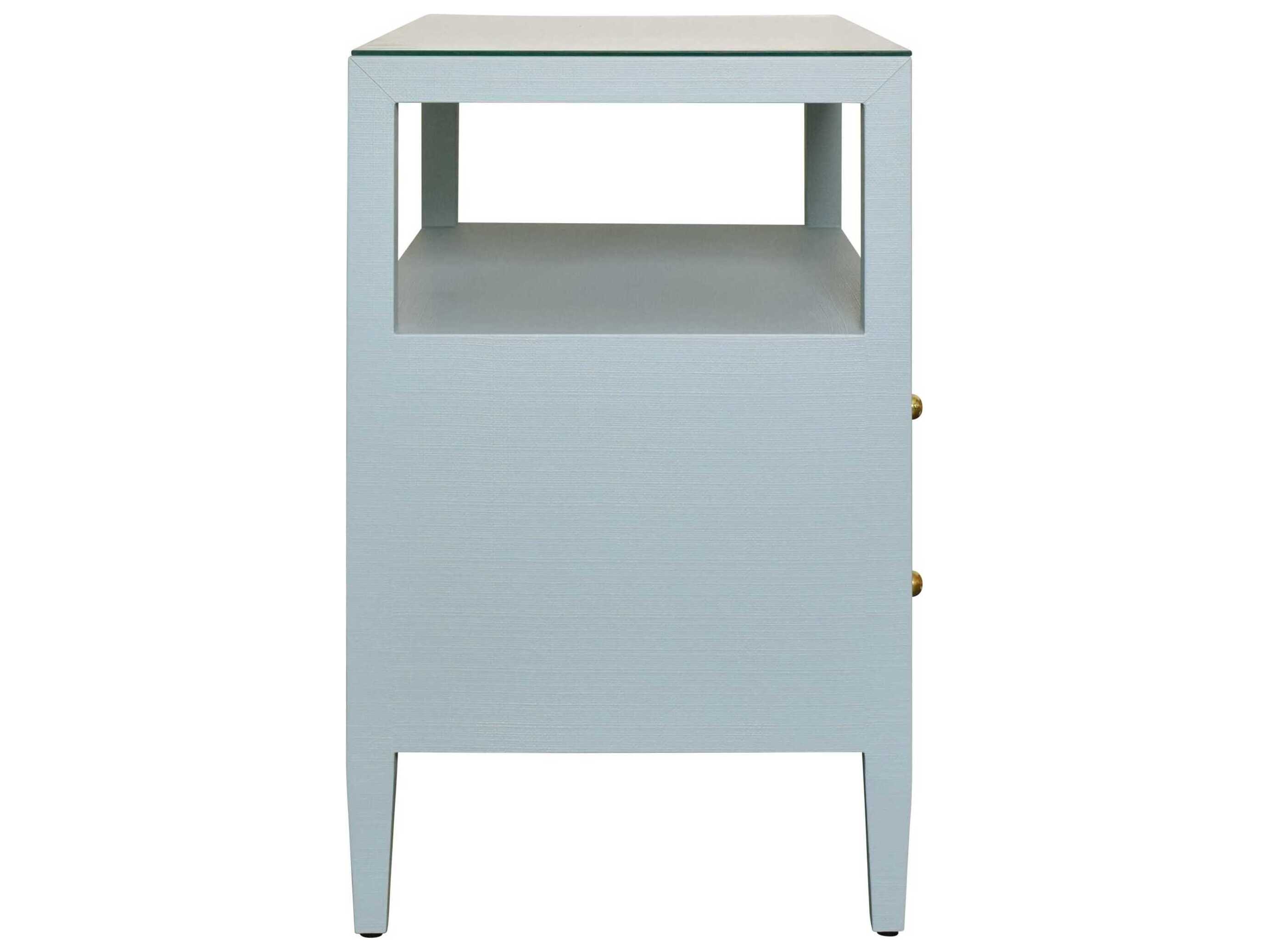 Worlds Away Rectangular Glass End Table