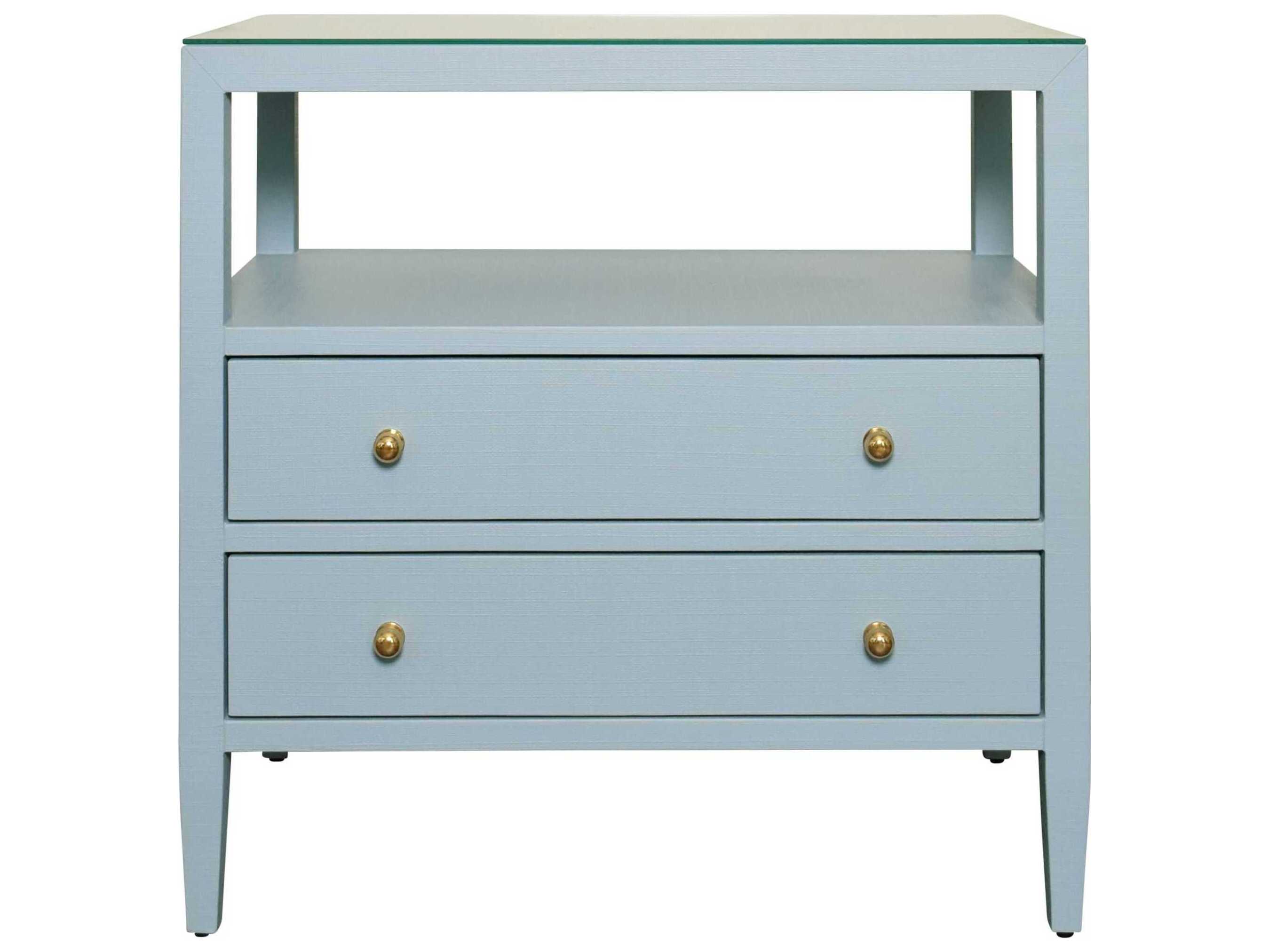 Worlds Away Rectangular Glass End Table