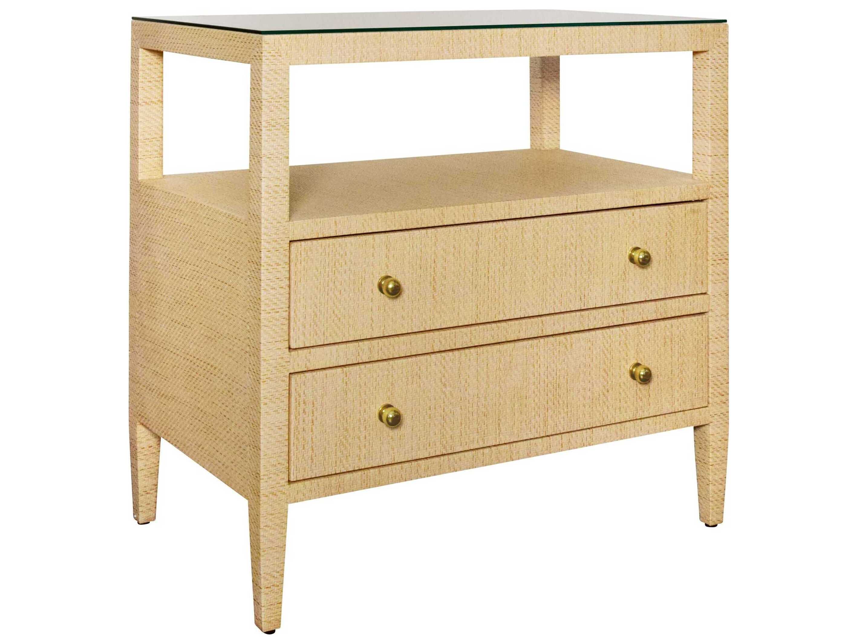 Worlds Away Rectangular Glass End Table