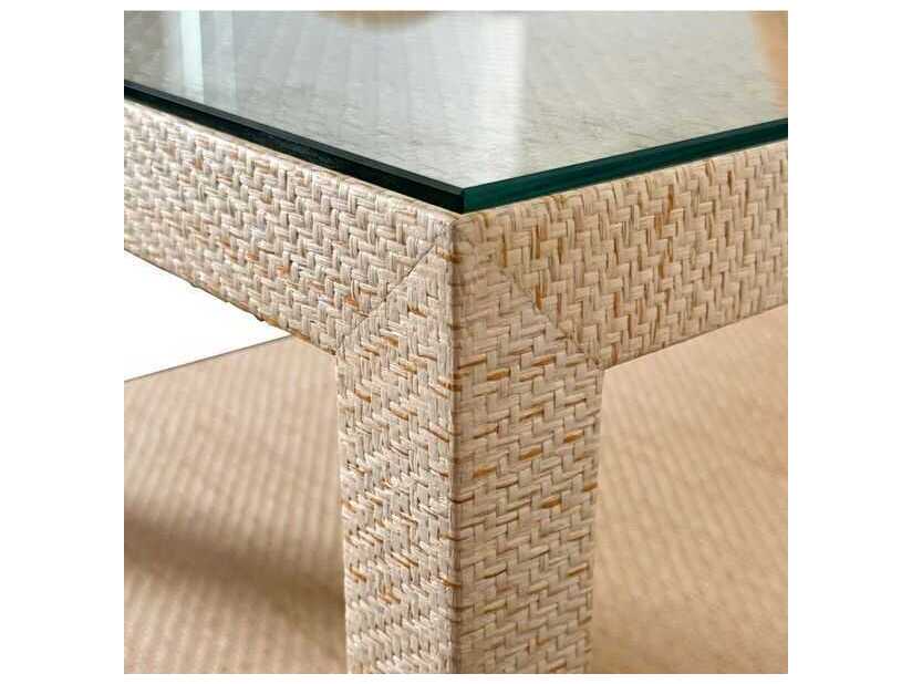 Worlds Away Rectangular Glass End Table