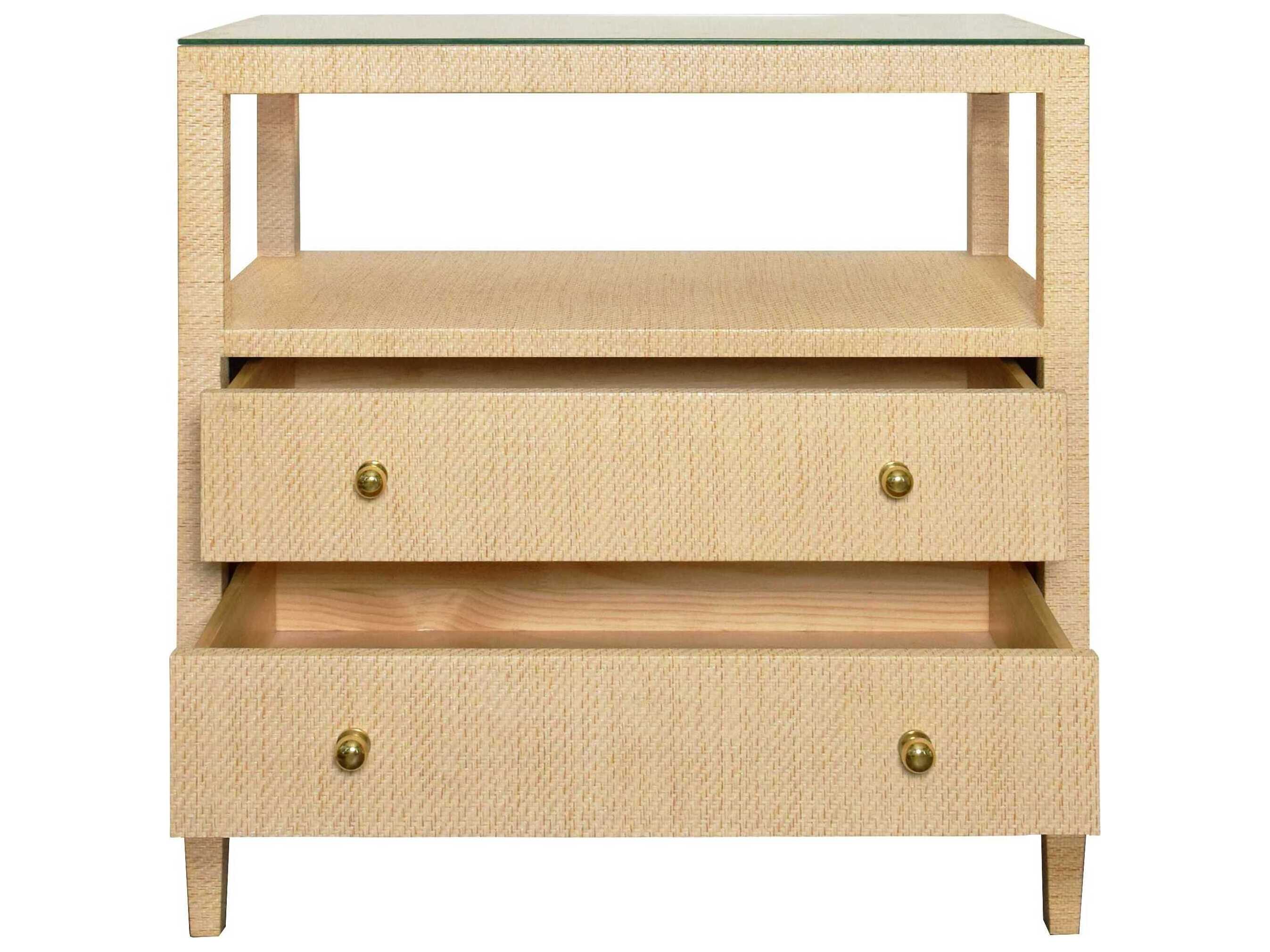 Worlds Away Rectangular Glass End Table